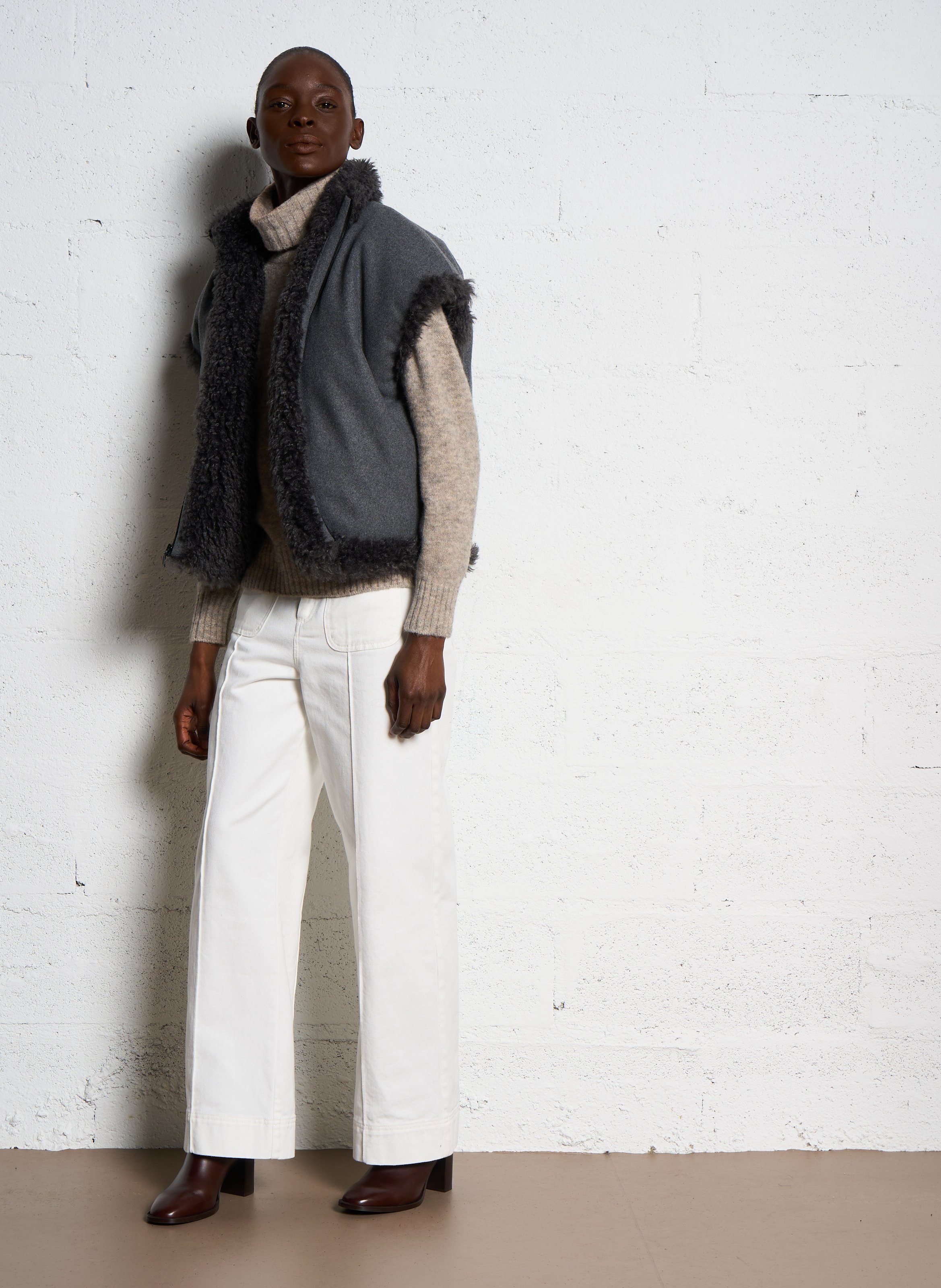 Jean large en coton SOEUR Blanc