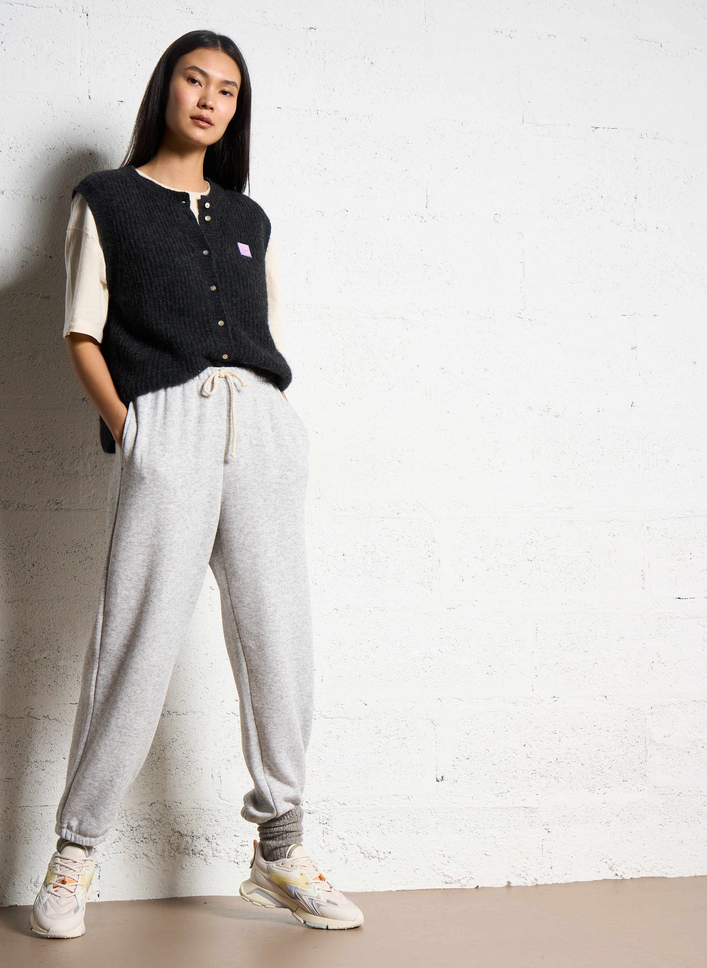 Tee-shirt droit col rond sérigraphié en coton AMERICAN VINTAGE Beige