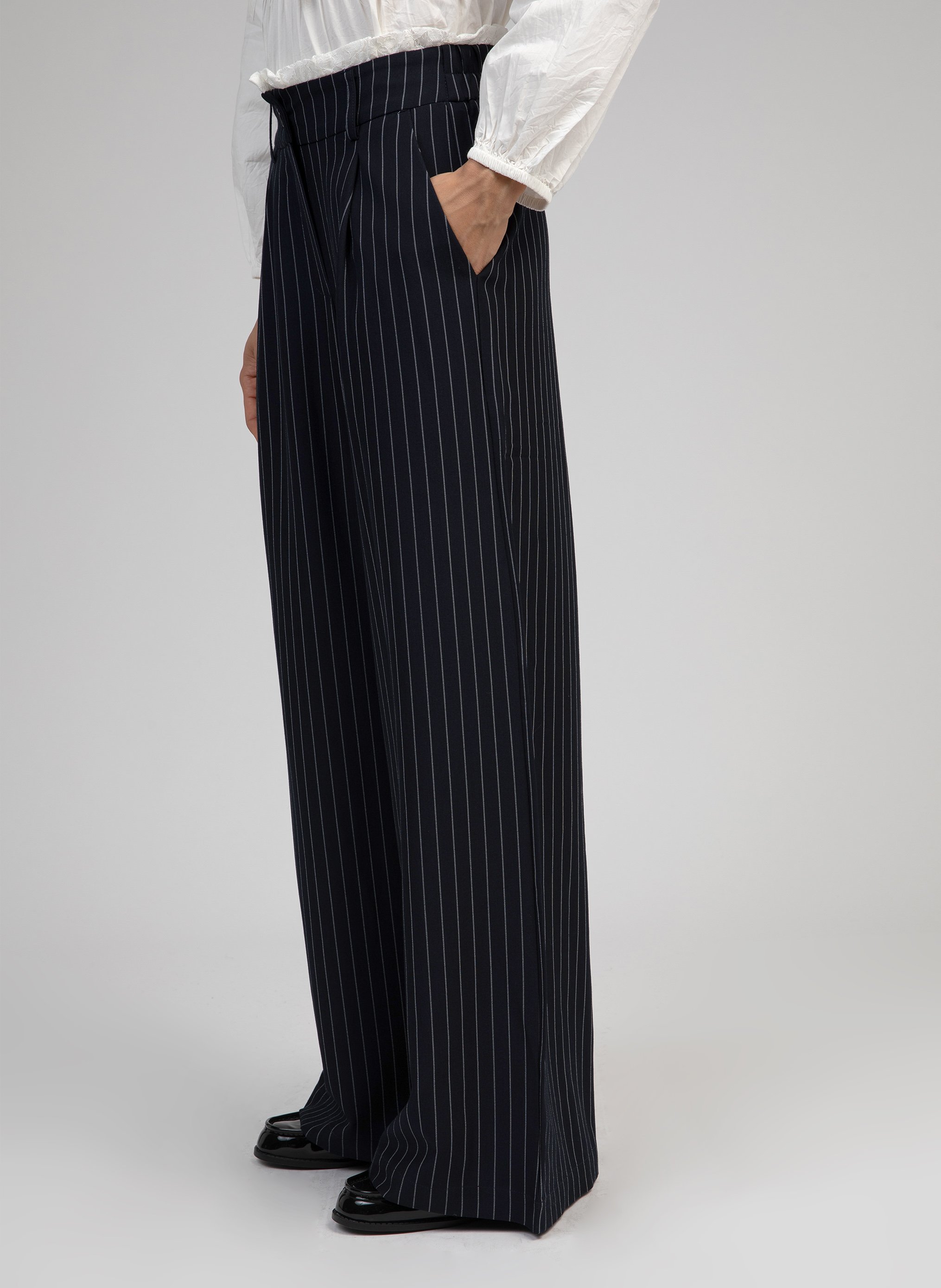 Pantalon large à rayures AN'GE Bleu