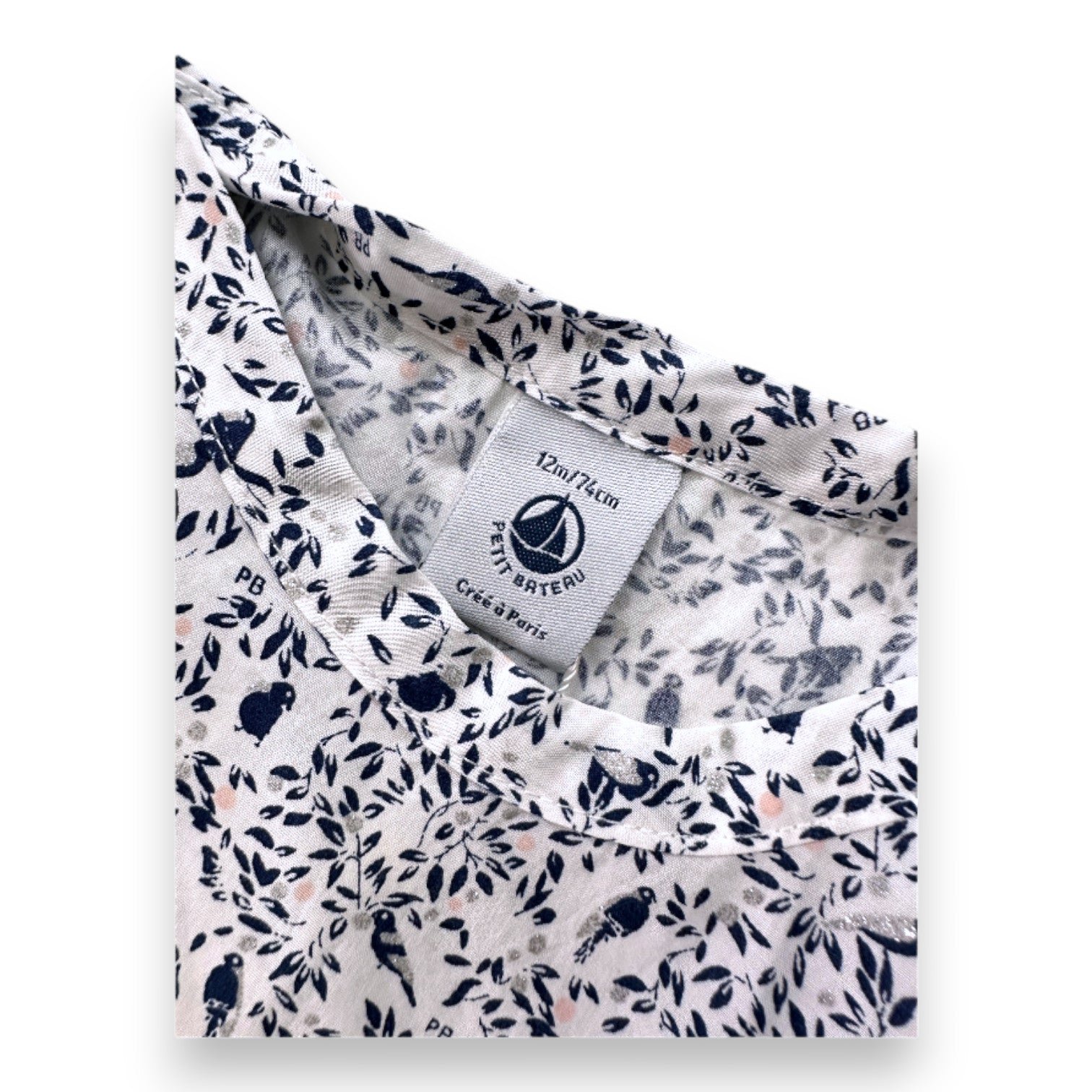 White Baby Dress - 12 months PETIT BATEAU - Seconde Main White