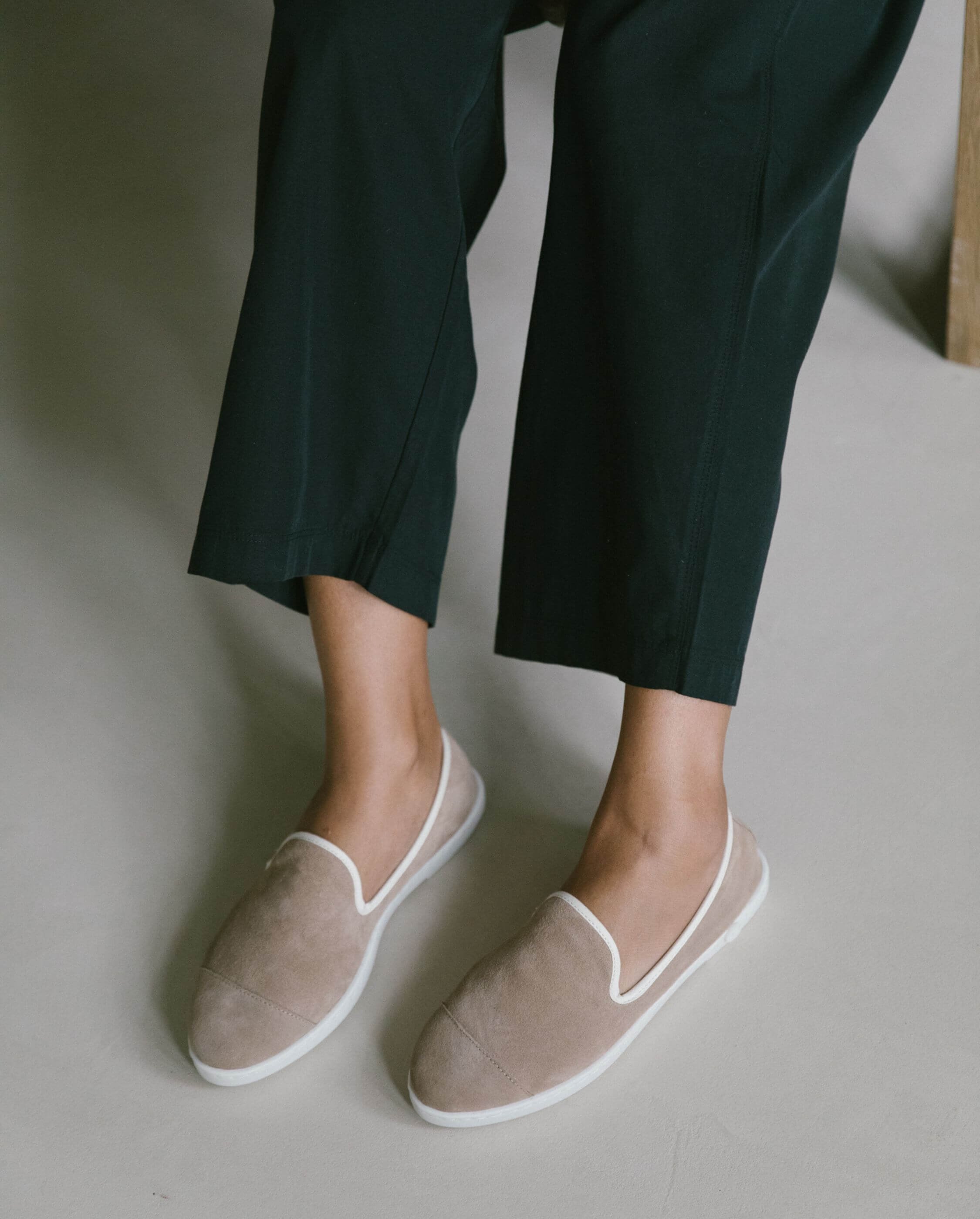 Women's leather slipper, taupe ANGARDE Brown