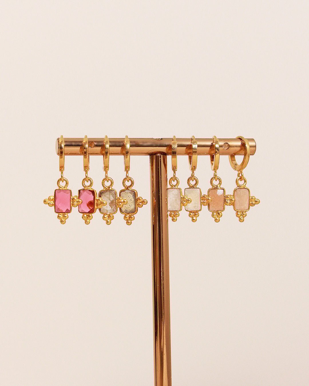 Tiana gold-plated earrings NILAI Pink