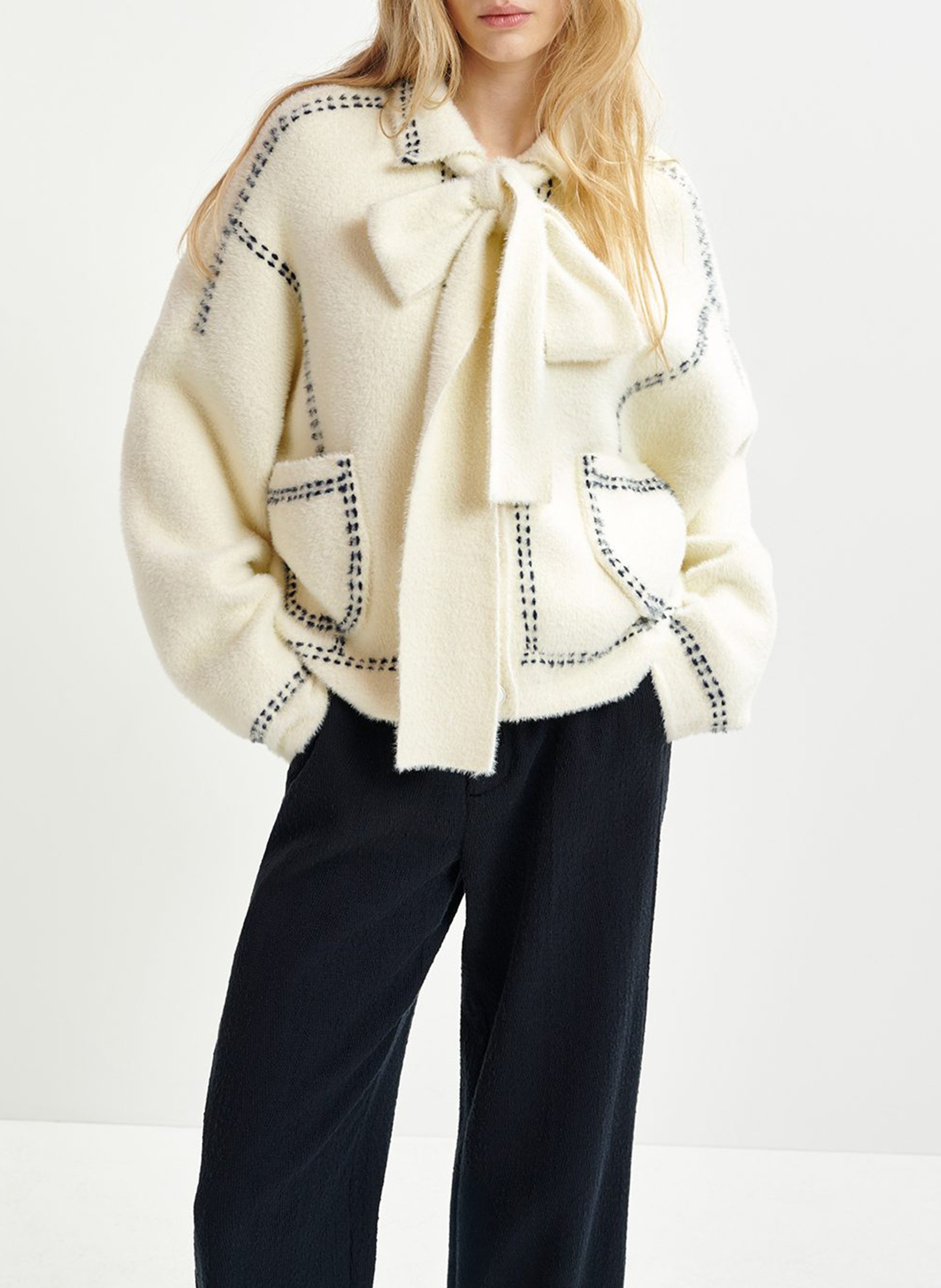 Include Scarf Button Cardigan