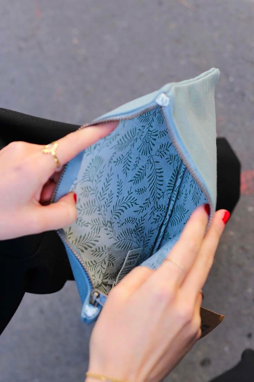 Cotton clutch bag HINDBAG Green