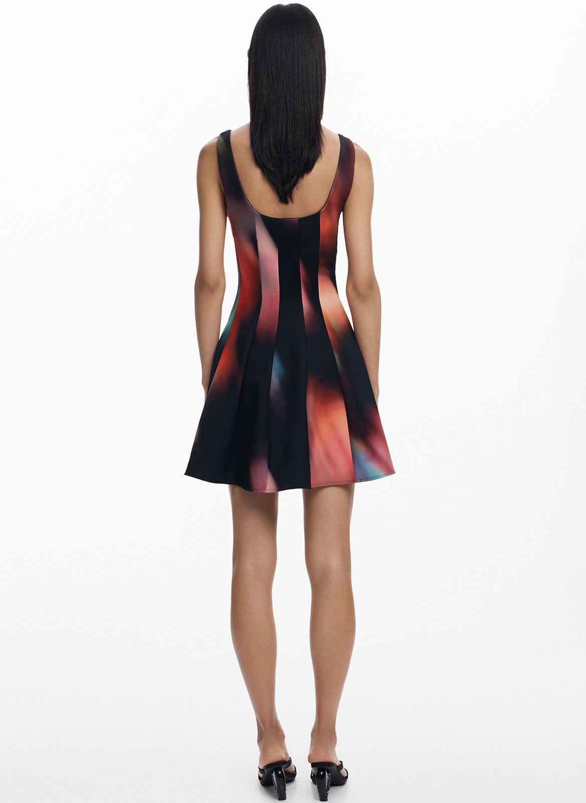 Short strappy dress with print DESIGUAL Black