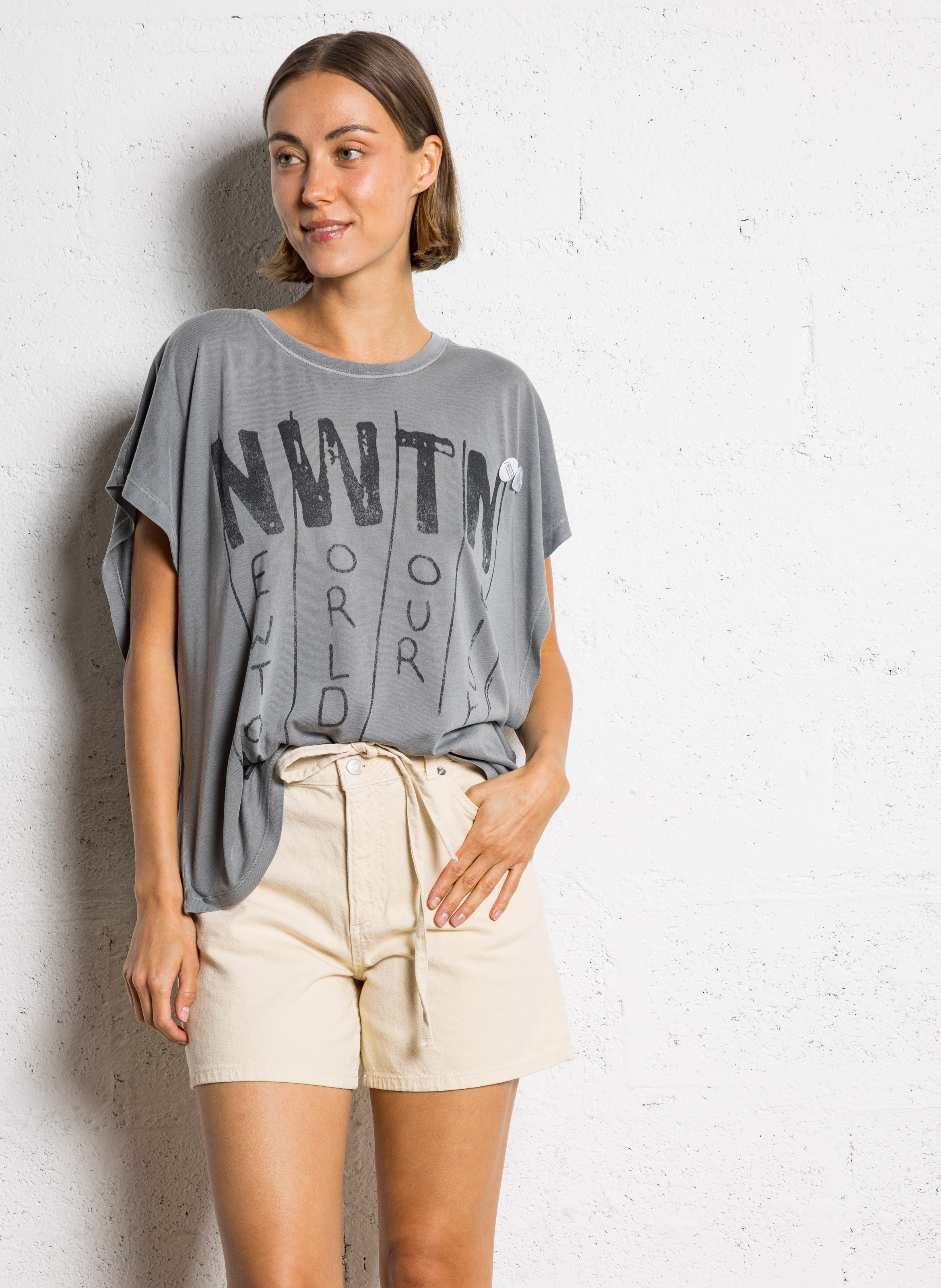 Cotton T-shirt NEWTONE Grey