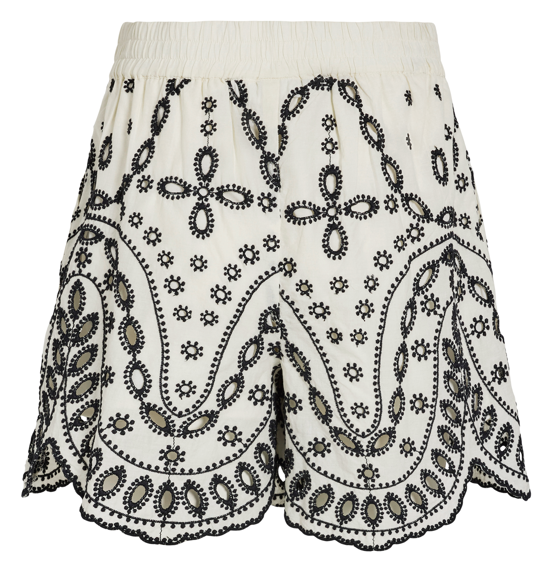 Hohe Taille bestickter Straight Leg Rock ROUGE EDIT Beige