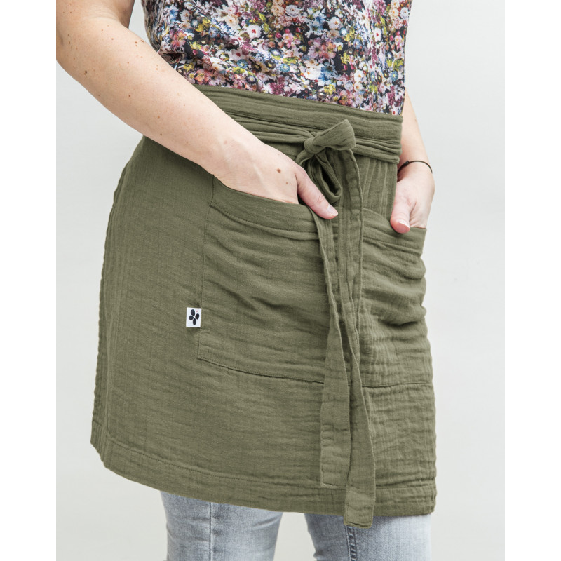 Chef apron in cotton gauze  Romarin