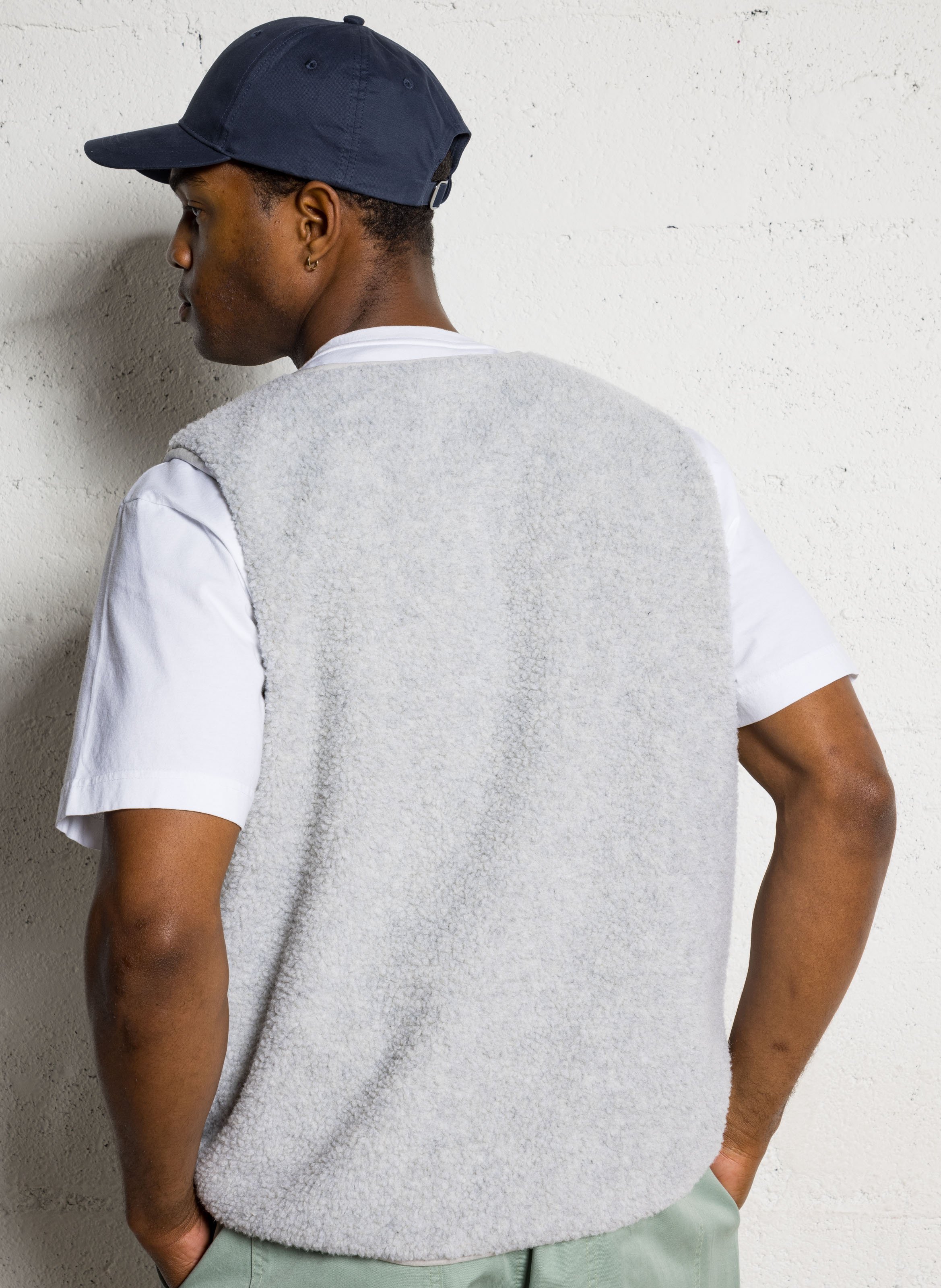 Veste col rond en sherpa  AMERICAN VINTAGE Gris