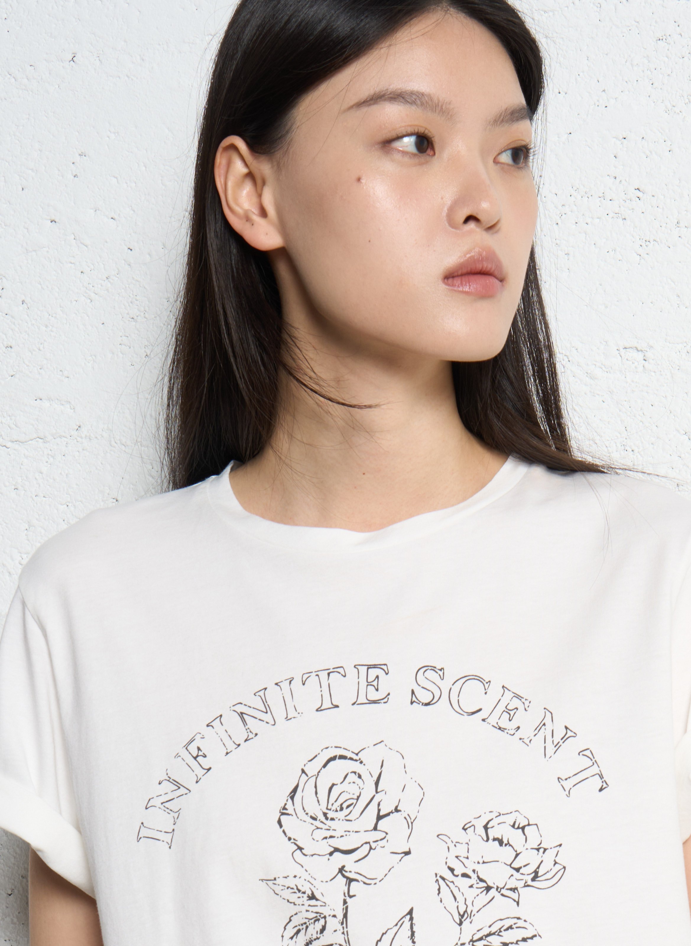 Tee-shirt col rond en coton IKKS Blanc