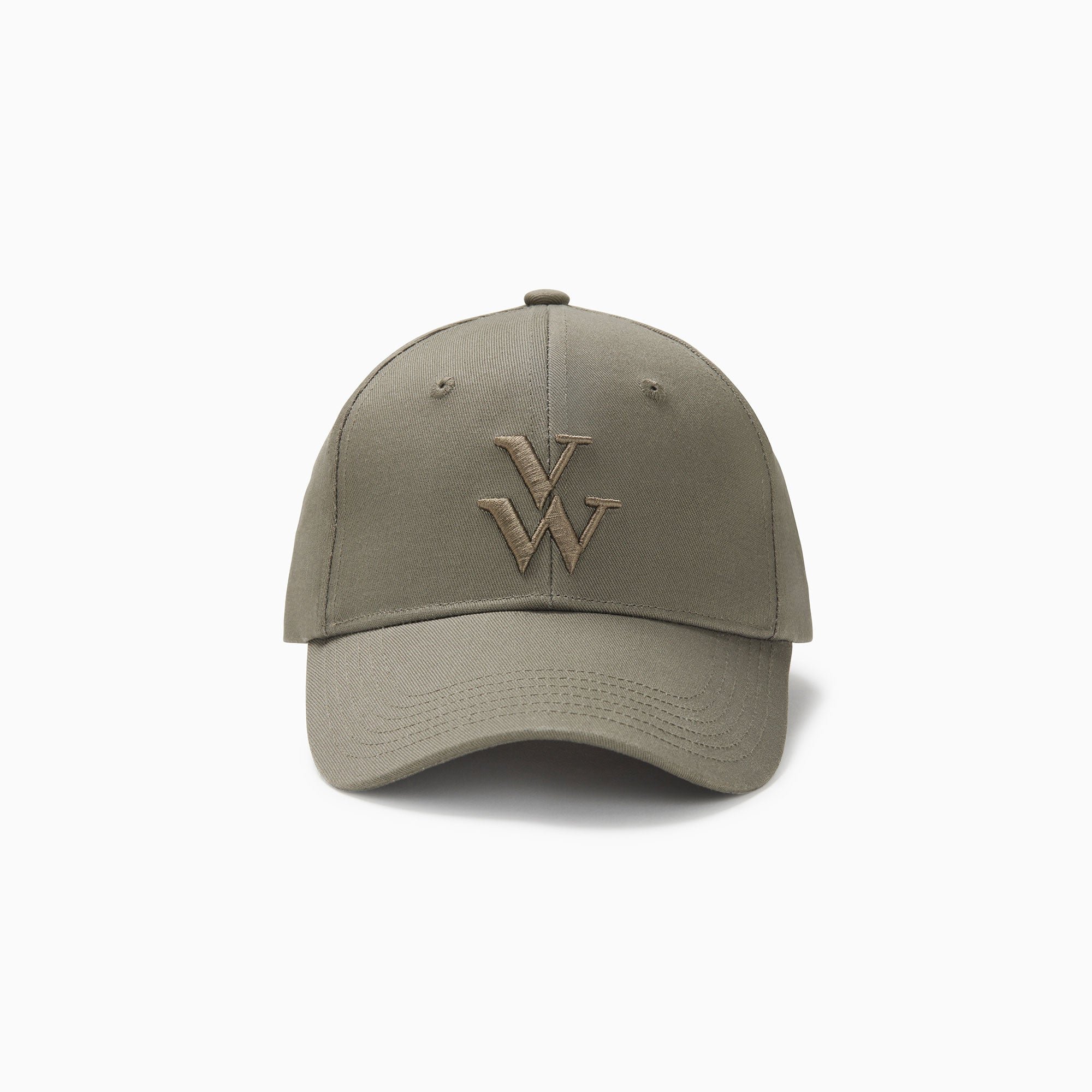 Leopard canvas cap with embroidered logo VANESSA WU Green