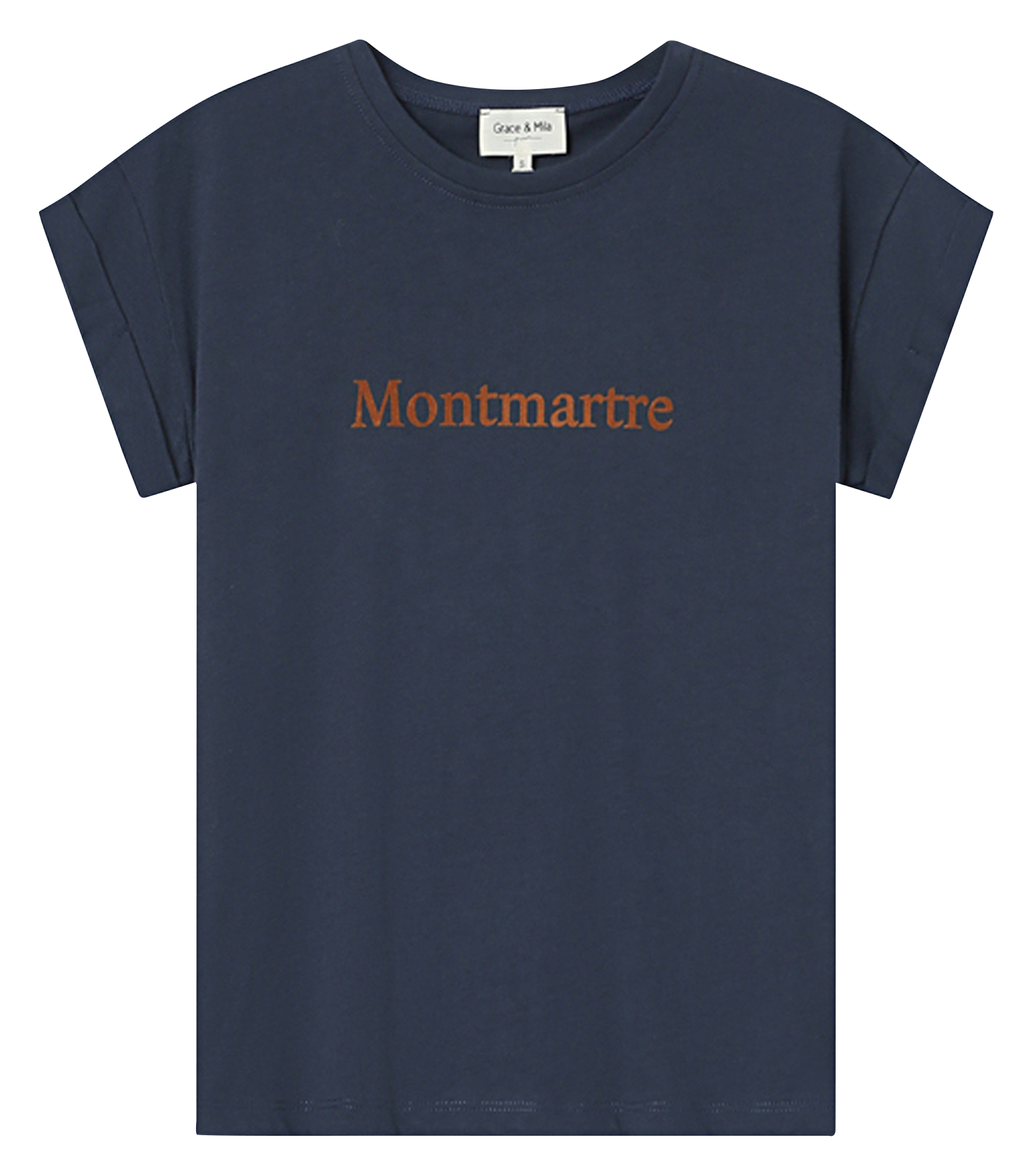 Tee-shirt col rond en coton GRACE ET MILA Bleu