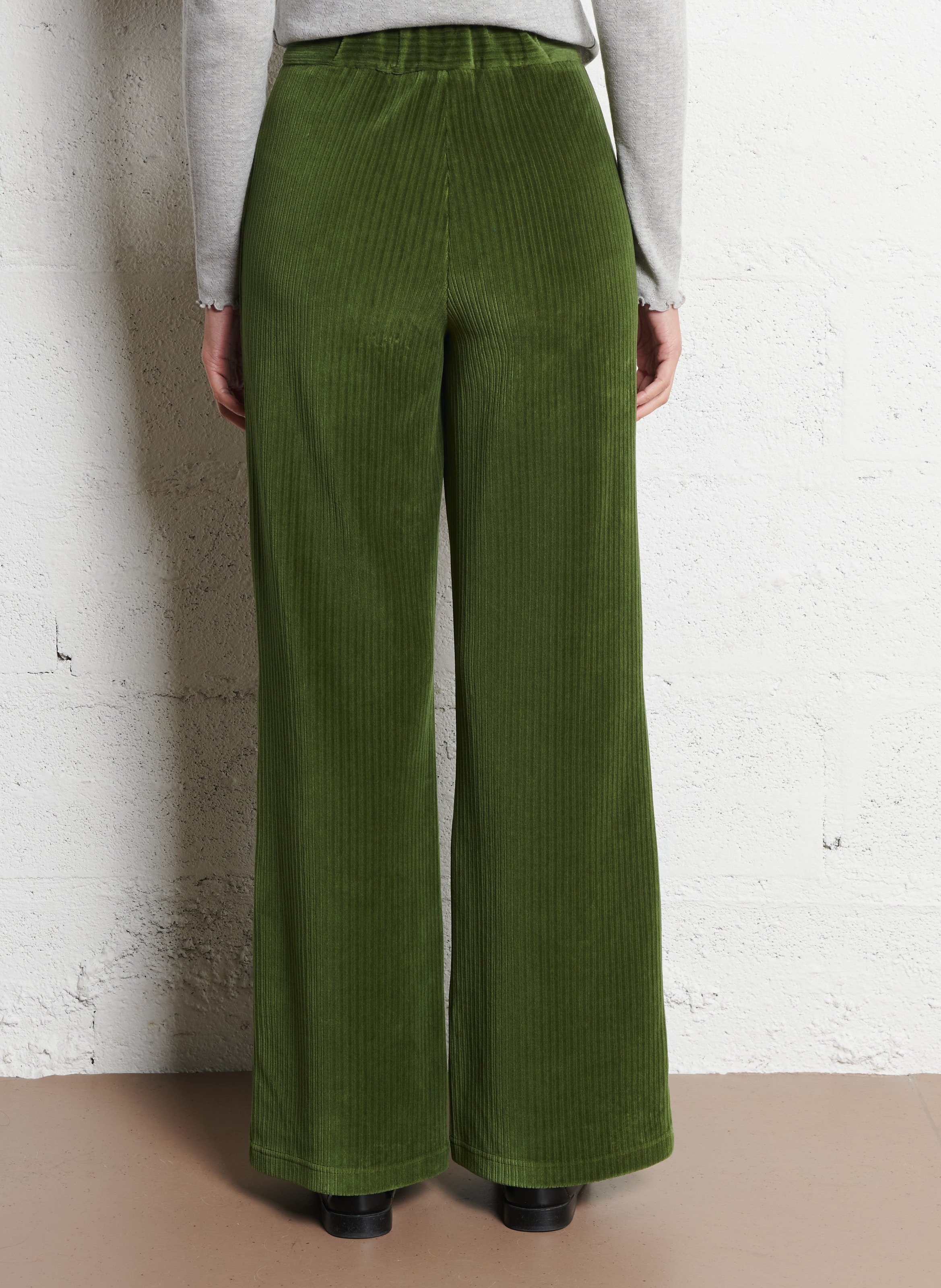 Pantalon droit en coton mélangé NICE THINGS Kaki