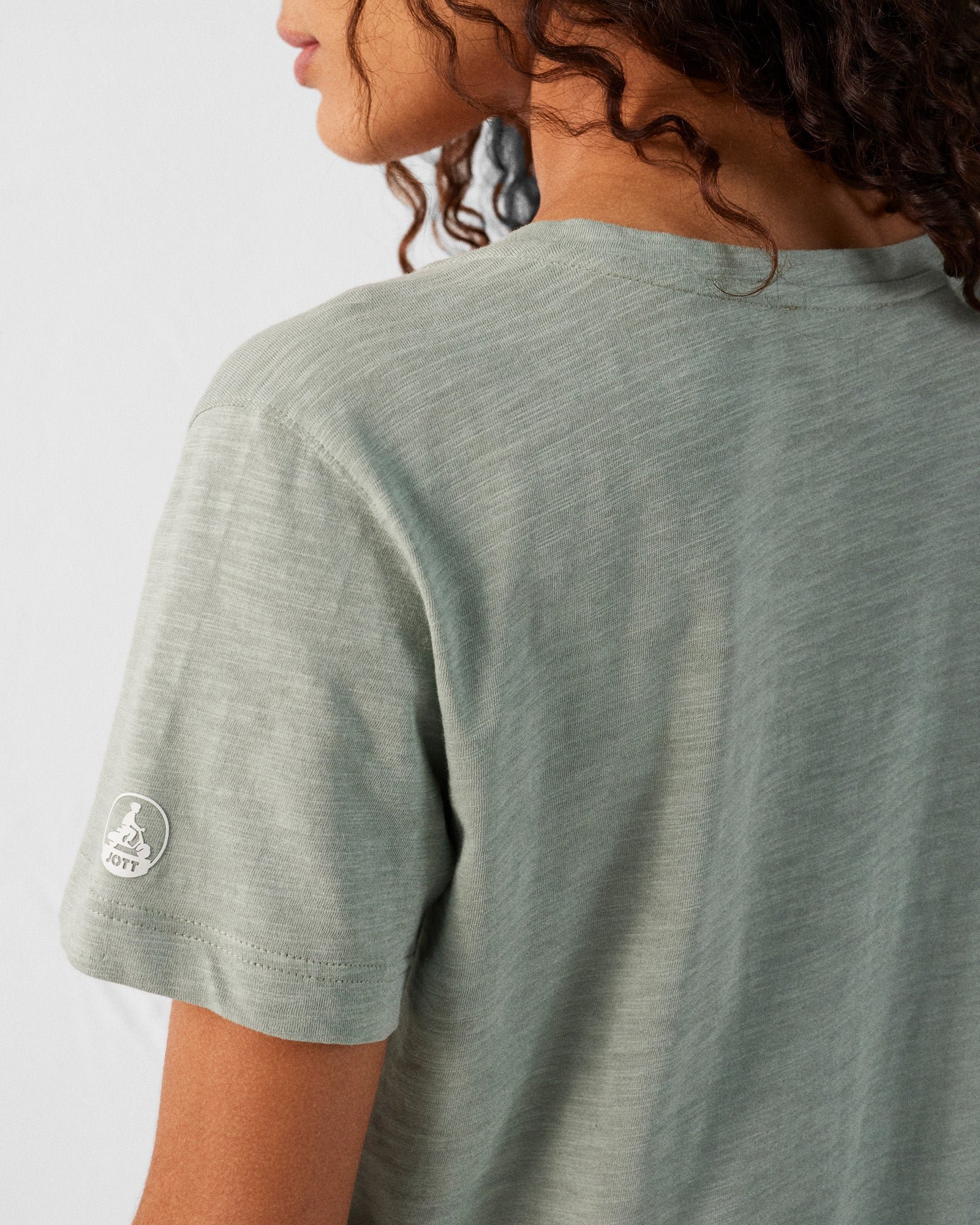 Women's V-neck cotton T-shirt Sonia JOTT Green