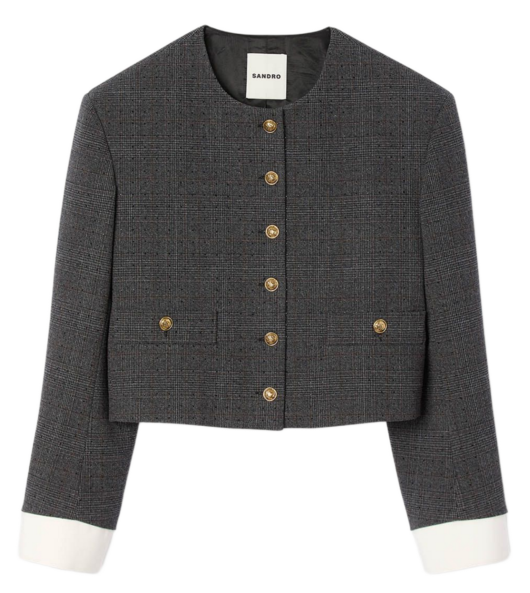 Veste tailleur droite imprimée SANDRO Gris