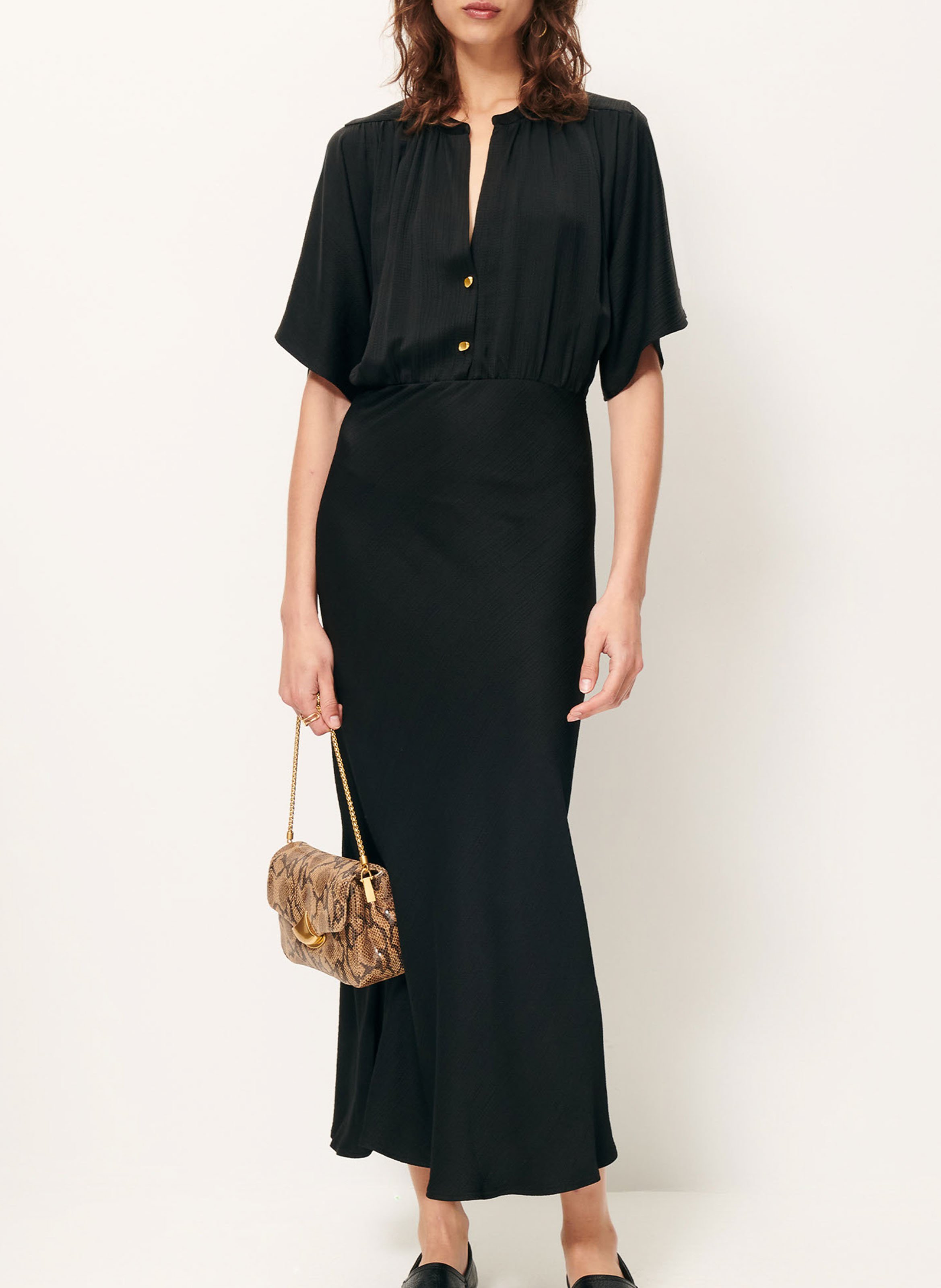 Robe longue col rond  SESSUN Noir