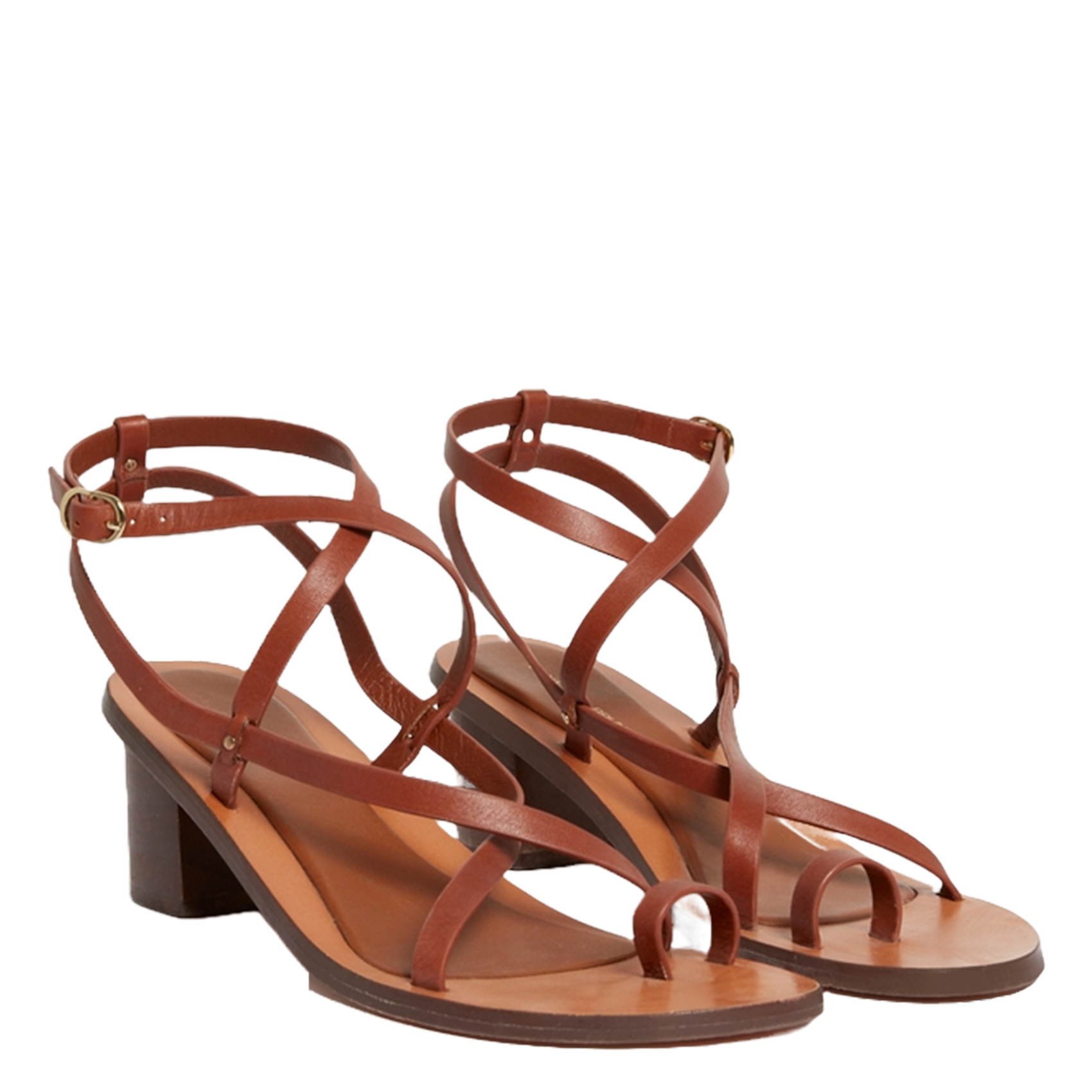 Sandales à brides en cuir  VANESSA BRUNO Marron