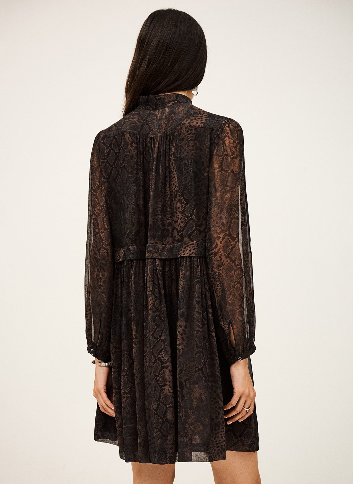High-neck midi dress BA&SH Brown