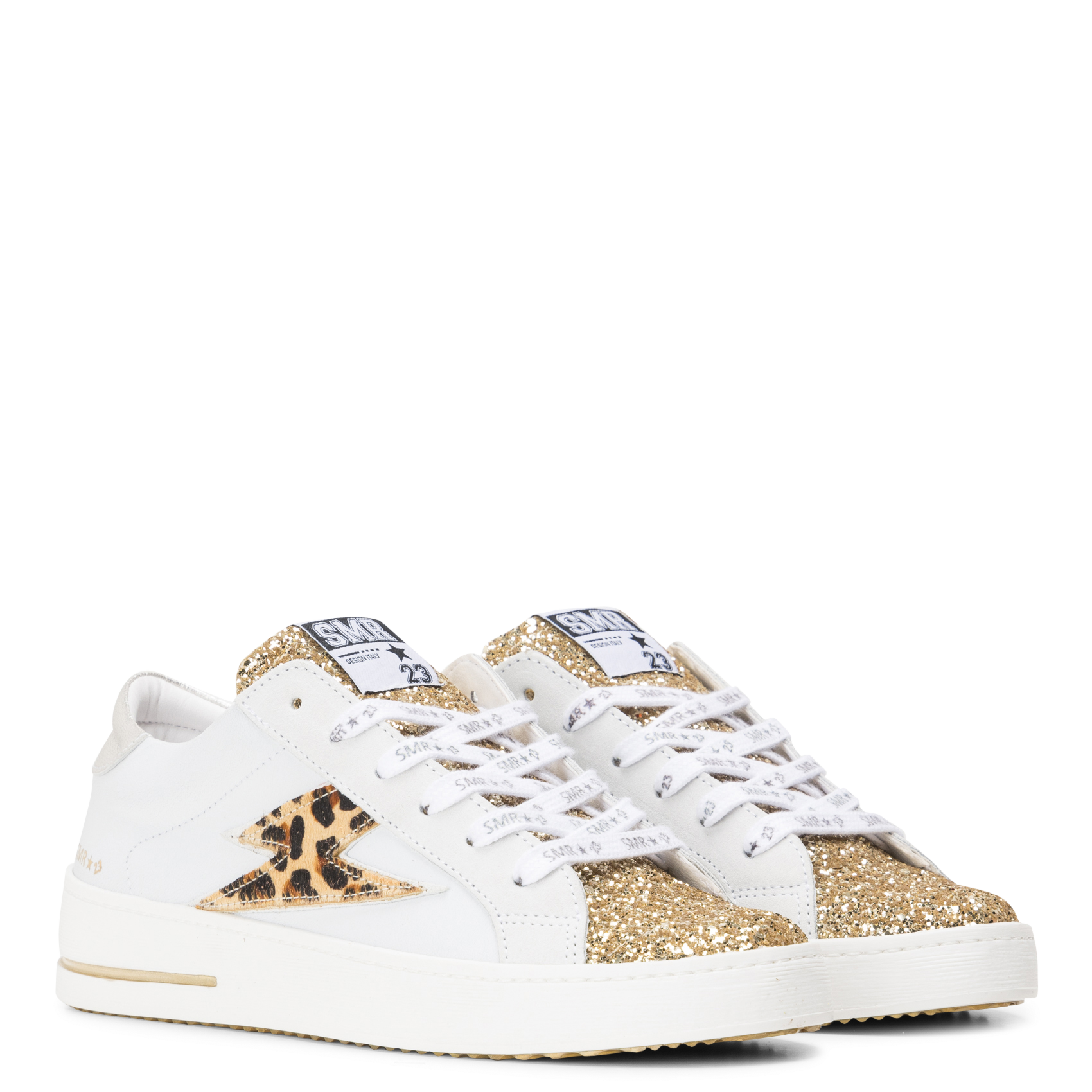 Baskets basses en cuir mélangé SEMERDJIAN - SMR Doré