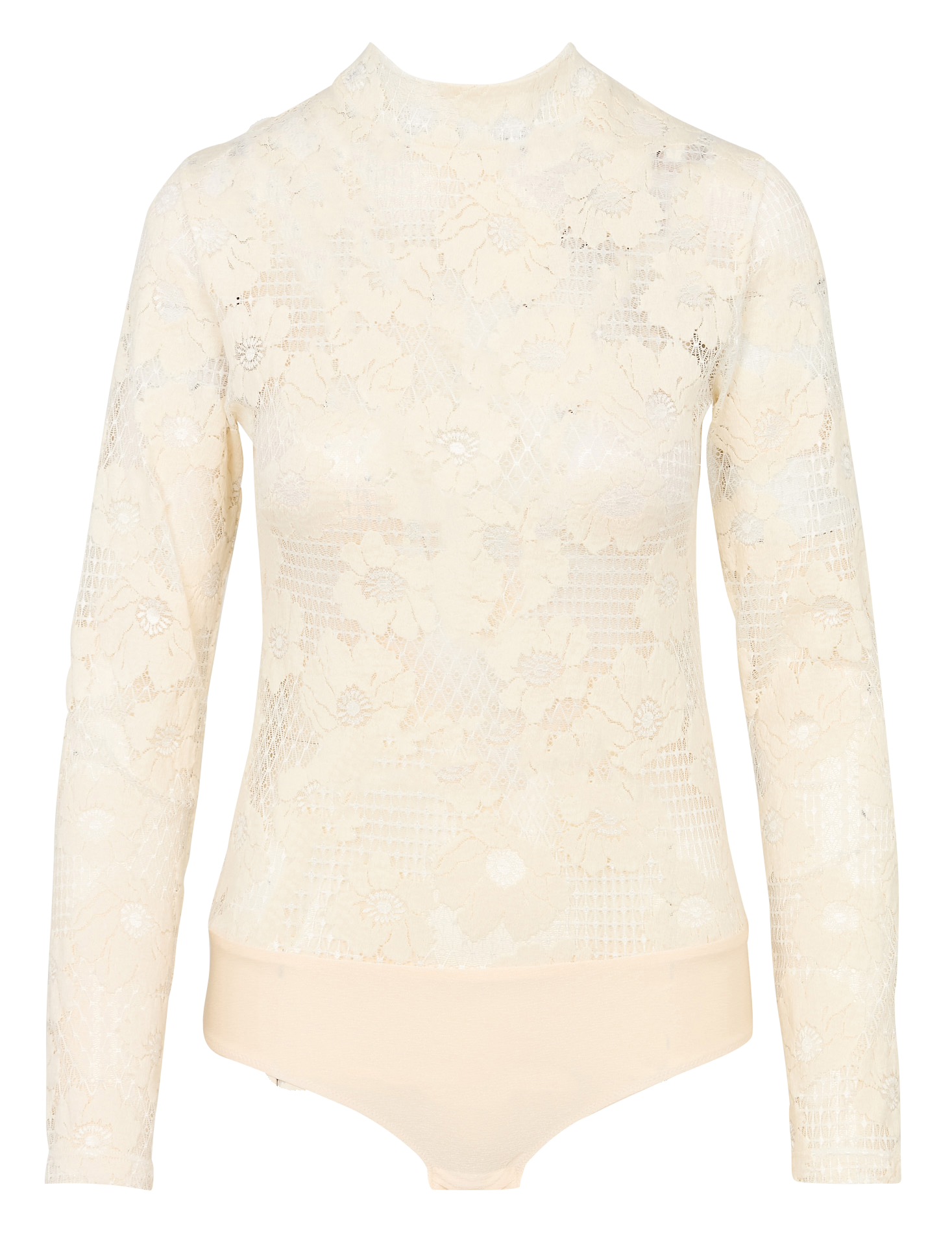 Body manches longues en dentelle LA NOUVELLE Beige