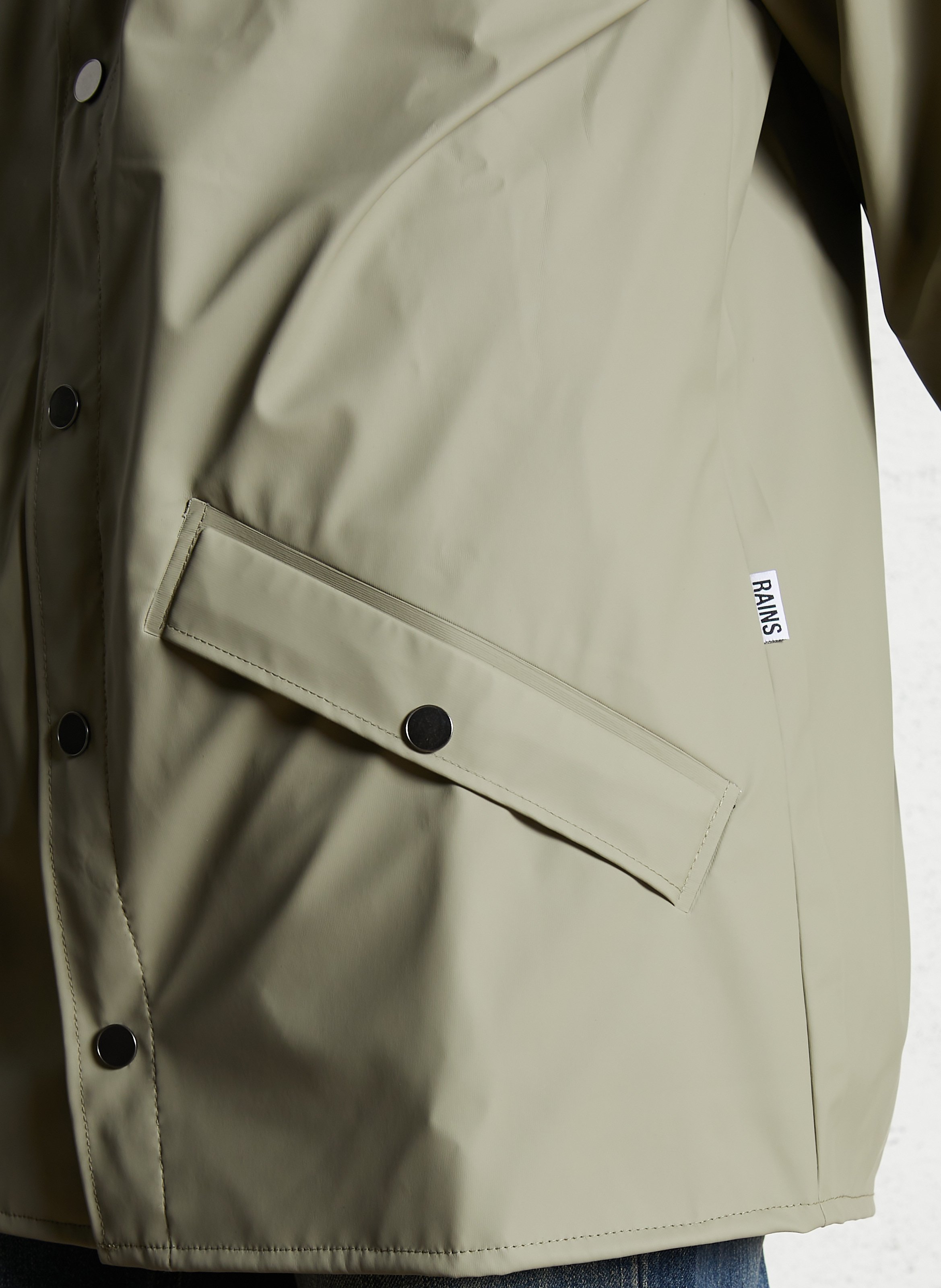 Hooded waterproof windbreaker RAINS Green