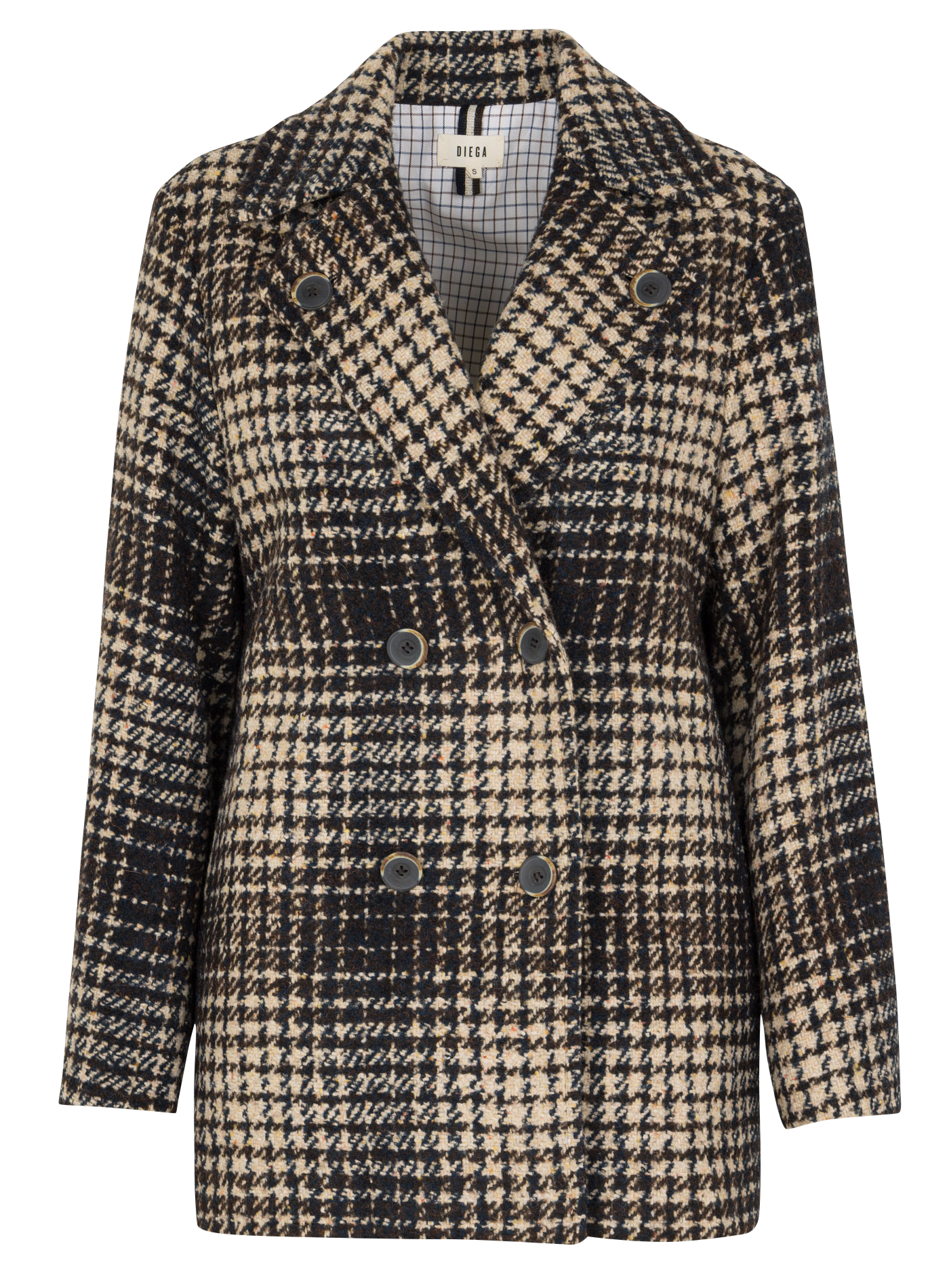 Manteau col tailleur en laine mélangée DIEGA Beige