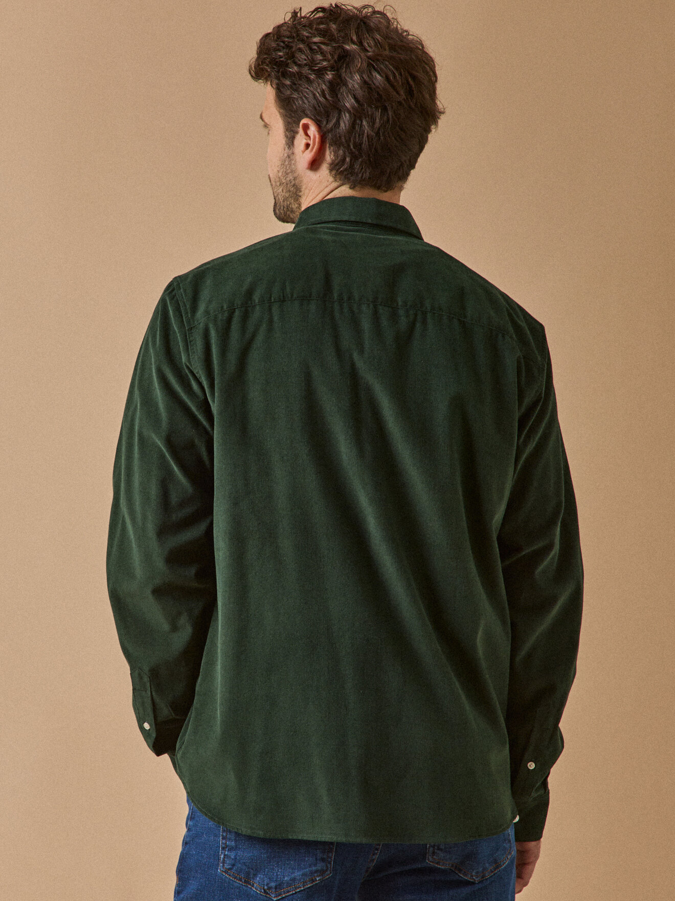 Contemporary cut velvet shirt CYRILLUS Green