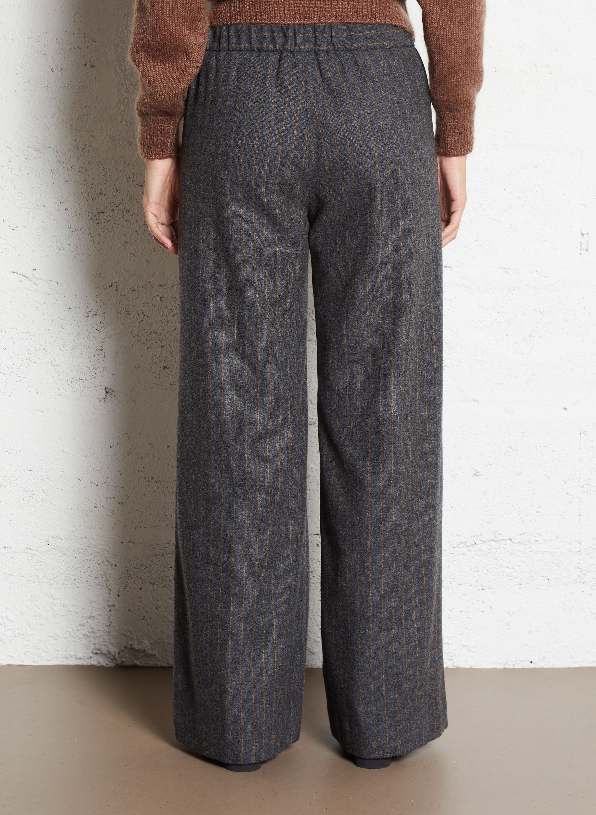 Wide leg wool blend trousers DIEGA Yellow