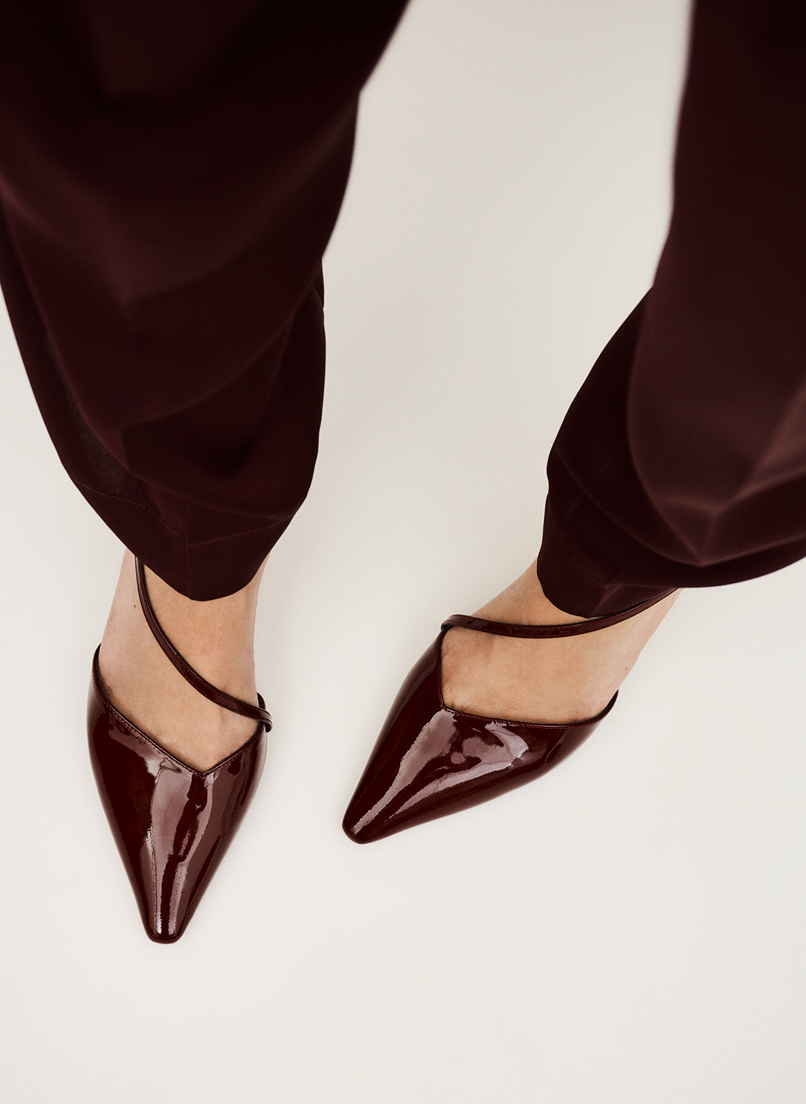 Escarpins en cuir vernis BA&SH Prune