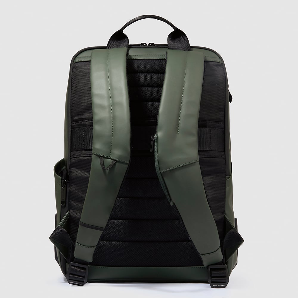 Backpack for computer and ipad® with chest strap, bottle pocket PIQUADRO Green