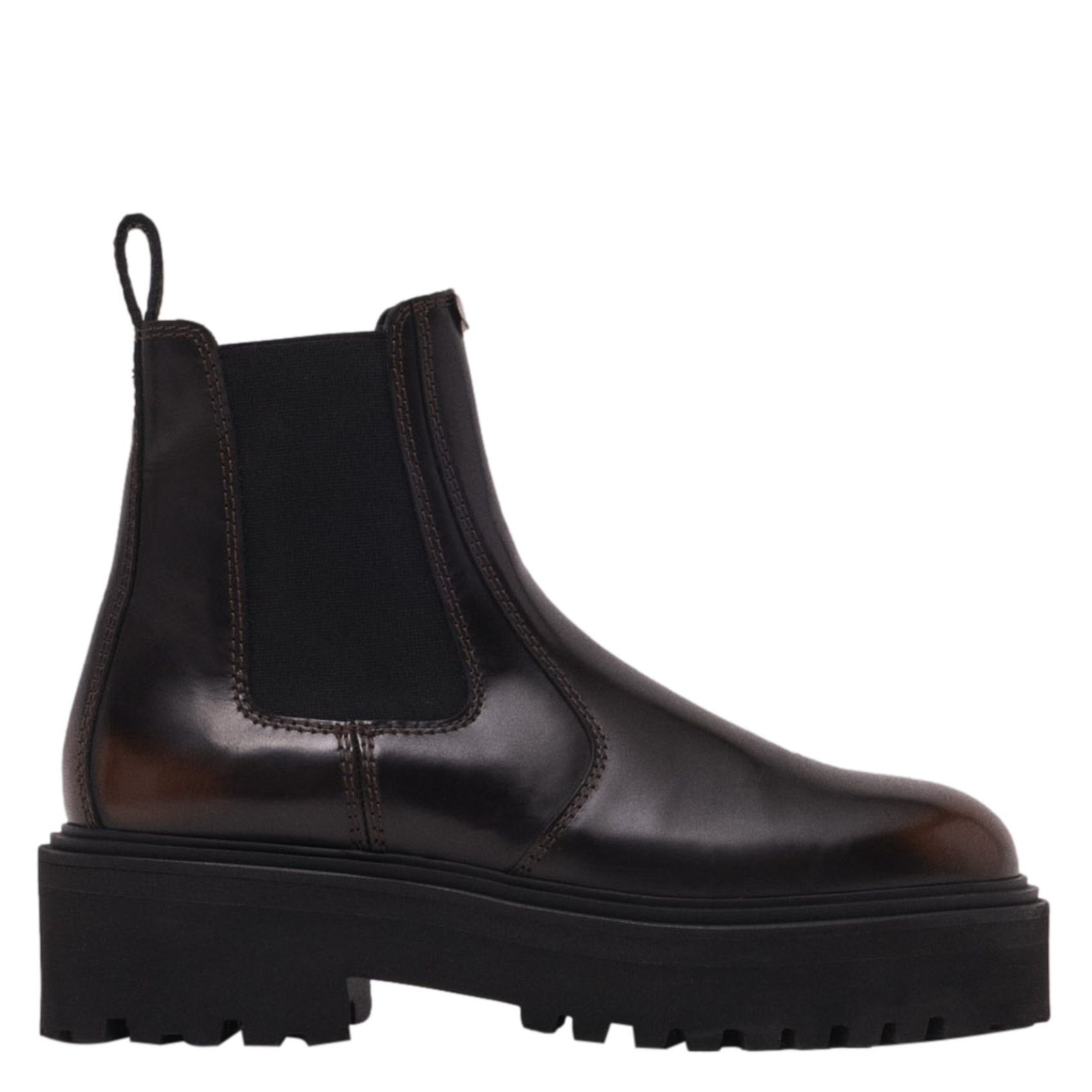 Bottines compensées en cuir MAJE Marron