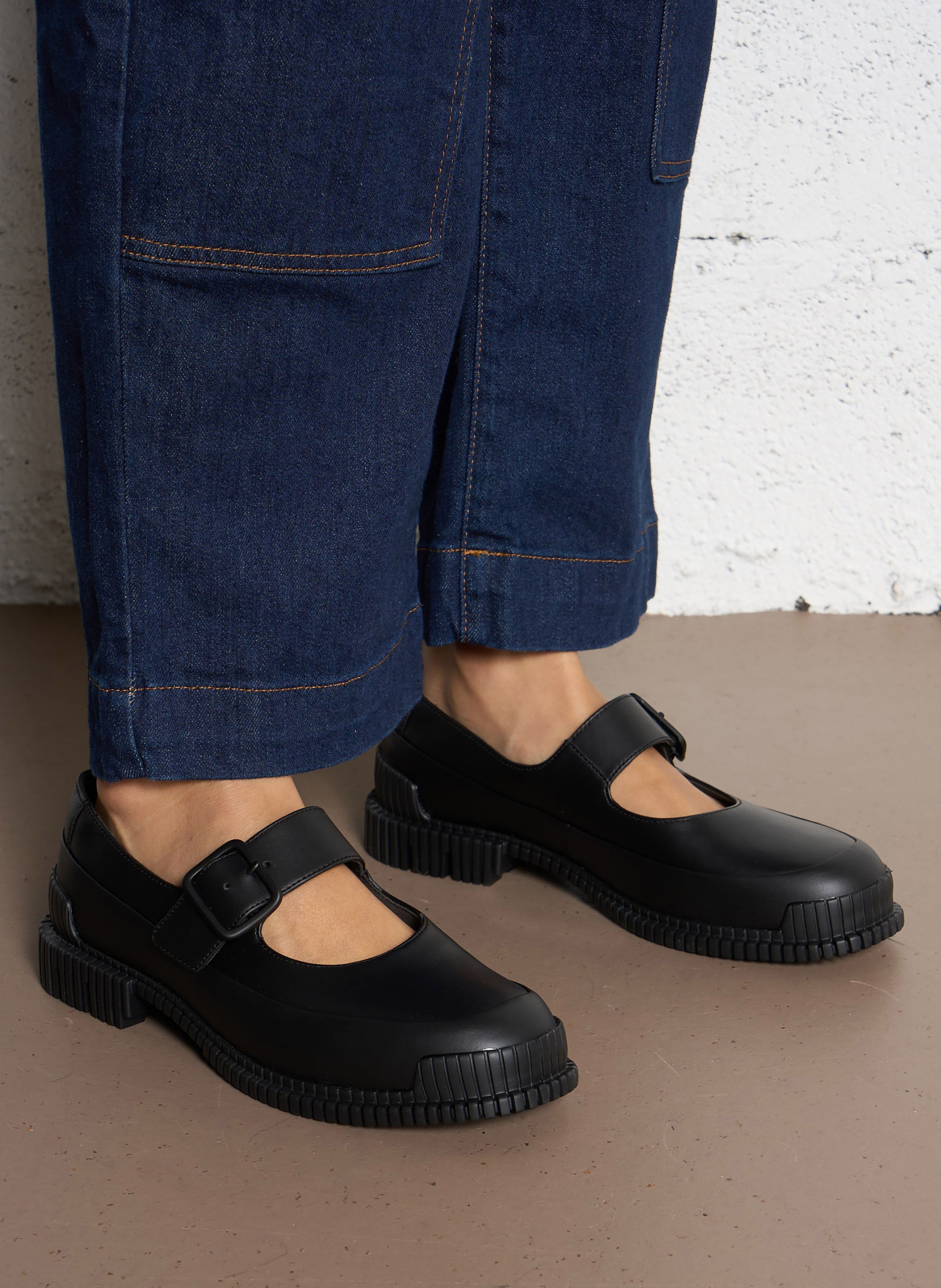 Mocassins unis en cuir CAMPER Noir