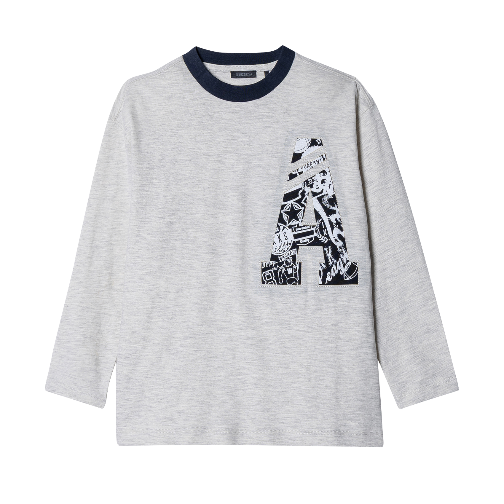 Gerade geschnittenes Rundhals-T-Shirt aus Baumwolle IKKS JUNIOR Grau