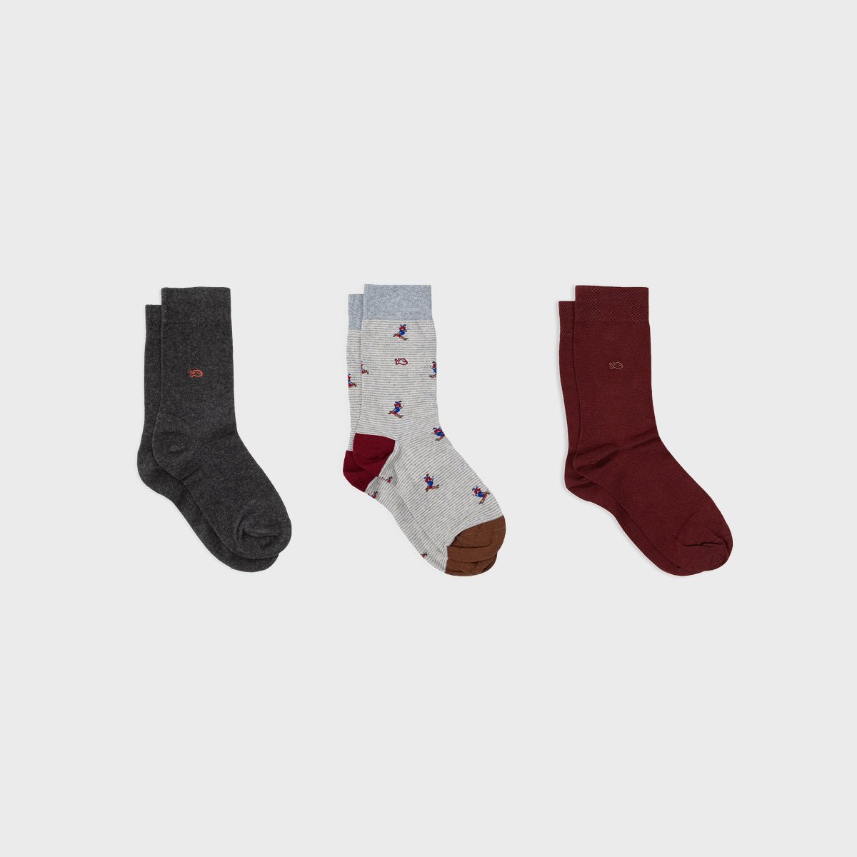 Set of 3 socks BILLYBELT Red