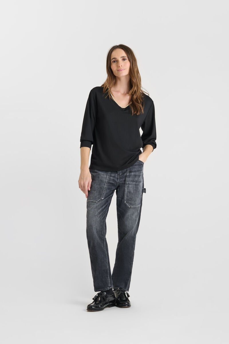 Tommy Badge T-shirt LE TEMPS DES CERISES Black