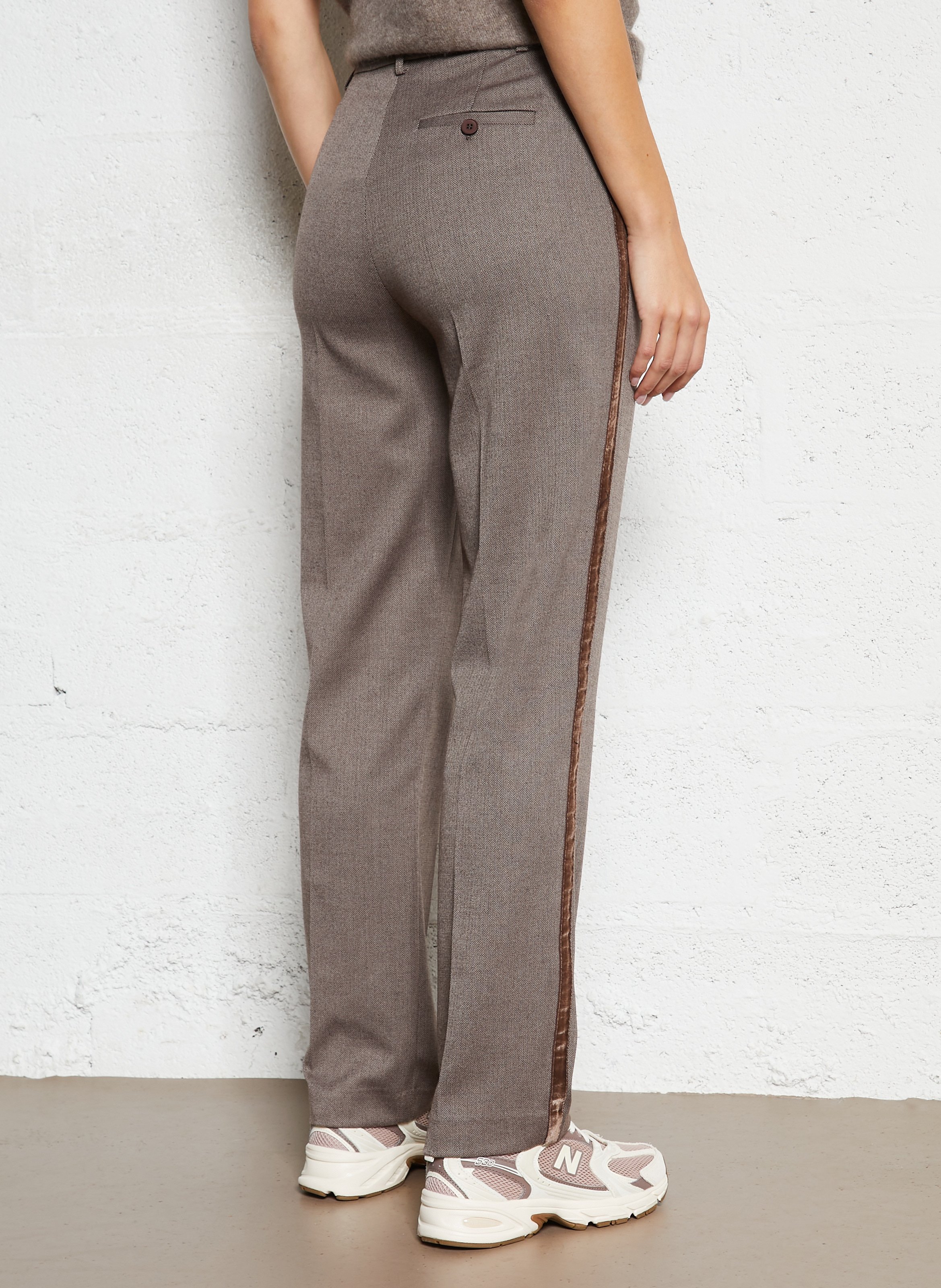 Norton printed straight trousers SUD EXPRESS Brown