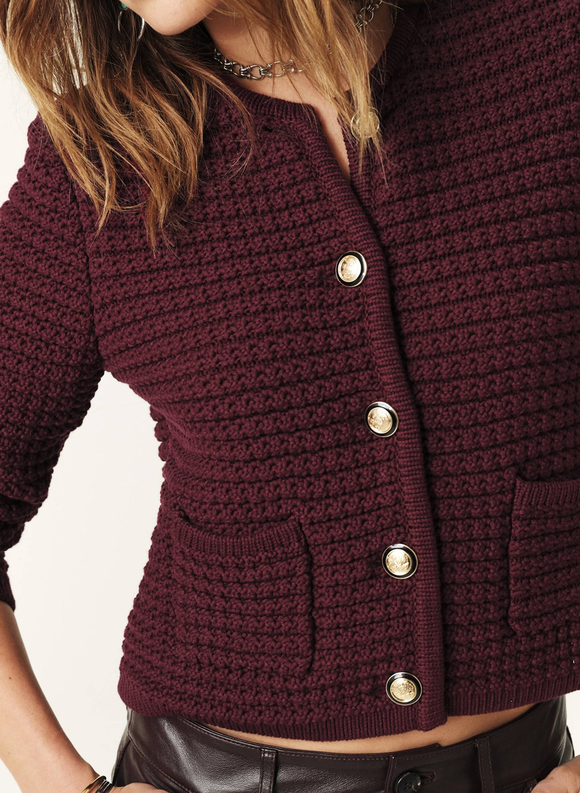 Vest met lange mouwen van gemengd katoen BA&SH Paars