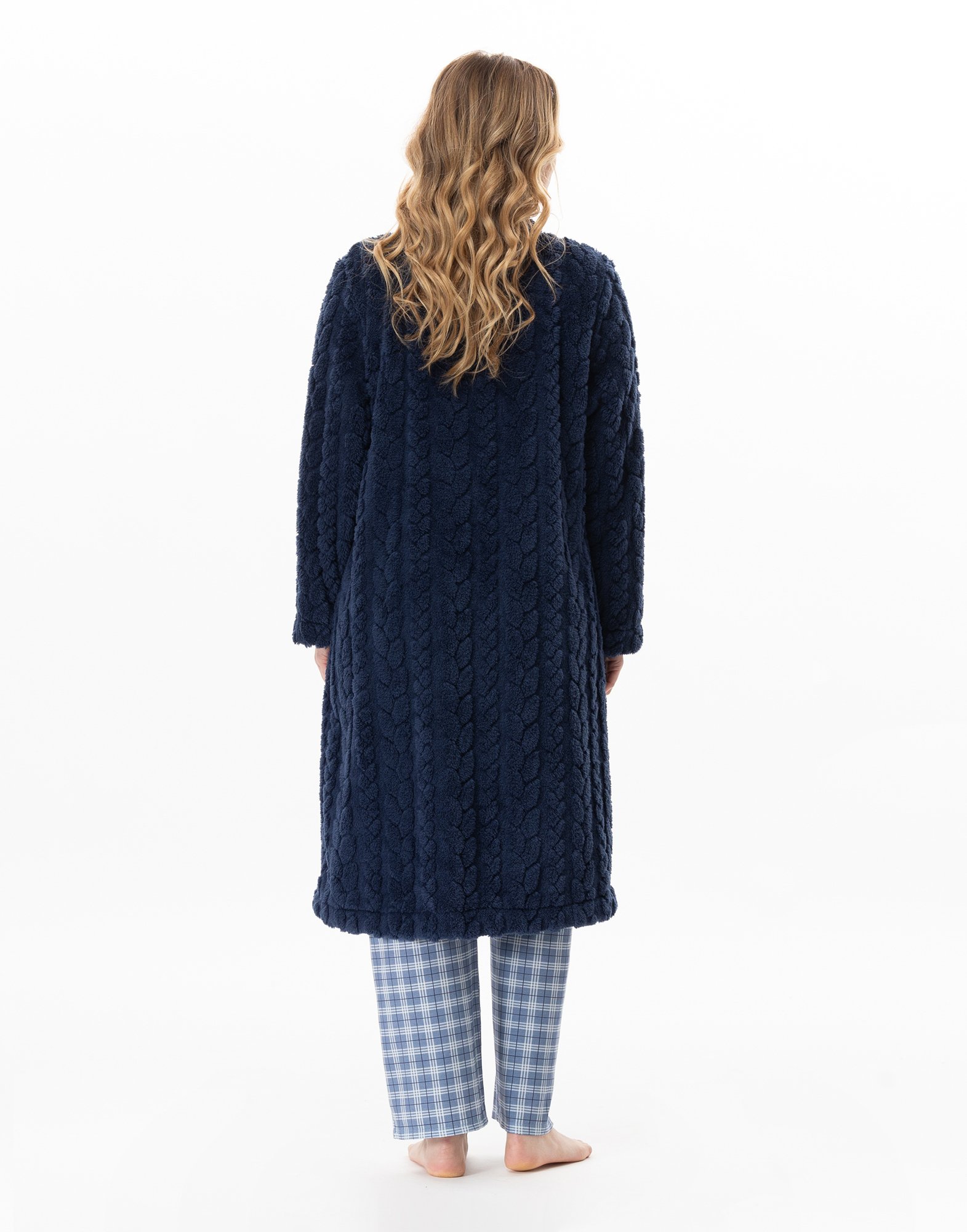 Braided effect button-up dressing gown LE CHAT Blue