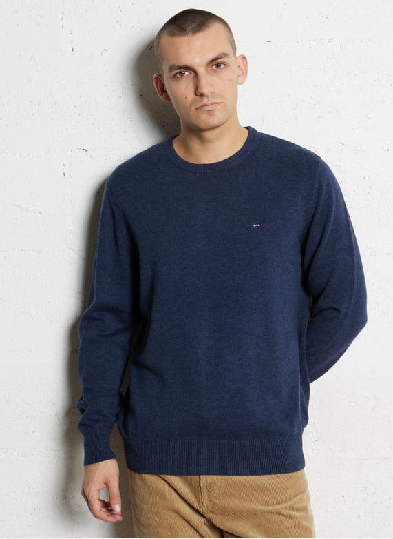 Pull col rond 100% coton - Bleu Foncé | Benetton Pull col rond 100% coton - Bleu Foncé | Benetton