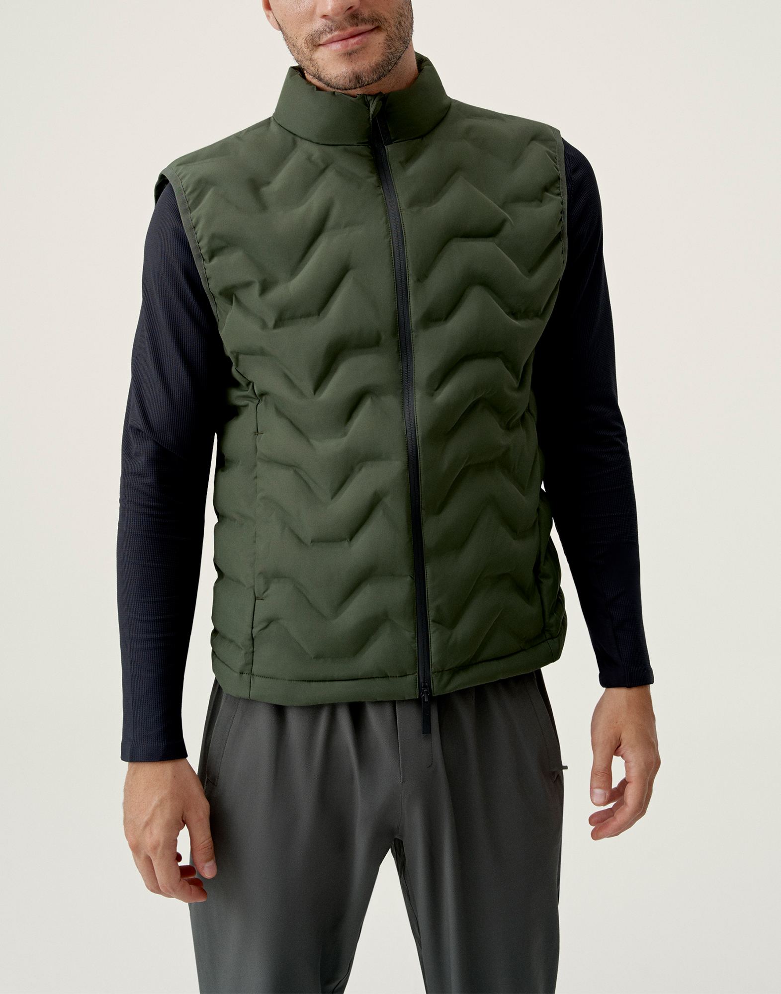 Zip-up performance athleisure sports jacket BORN LIVING YOGA Green