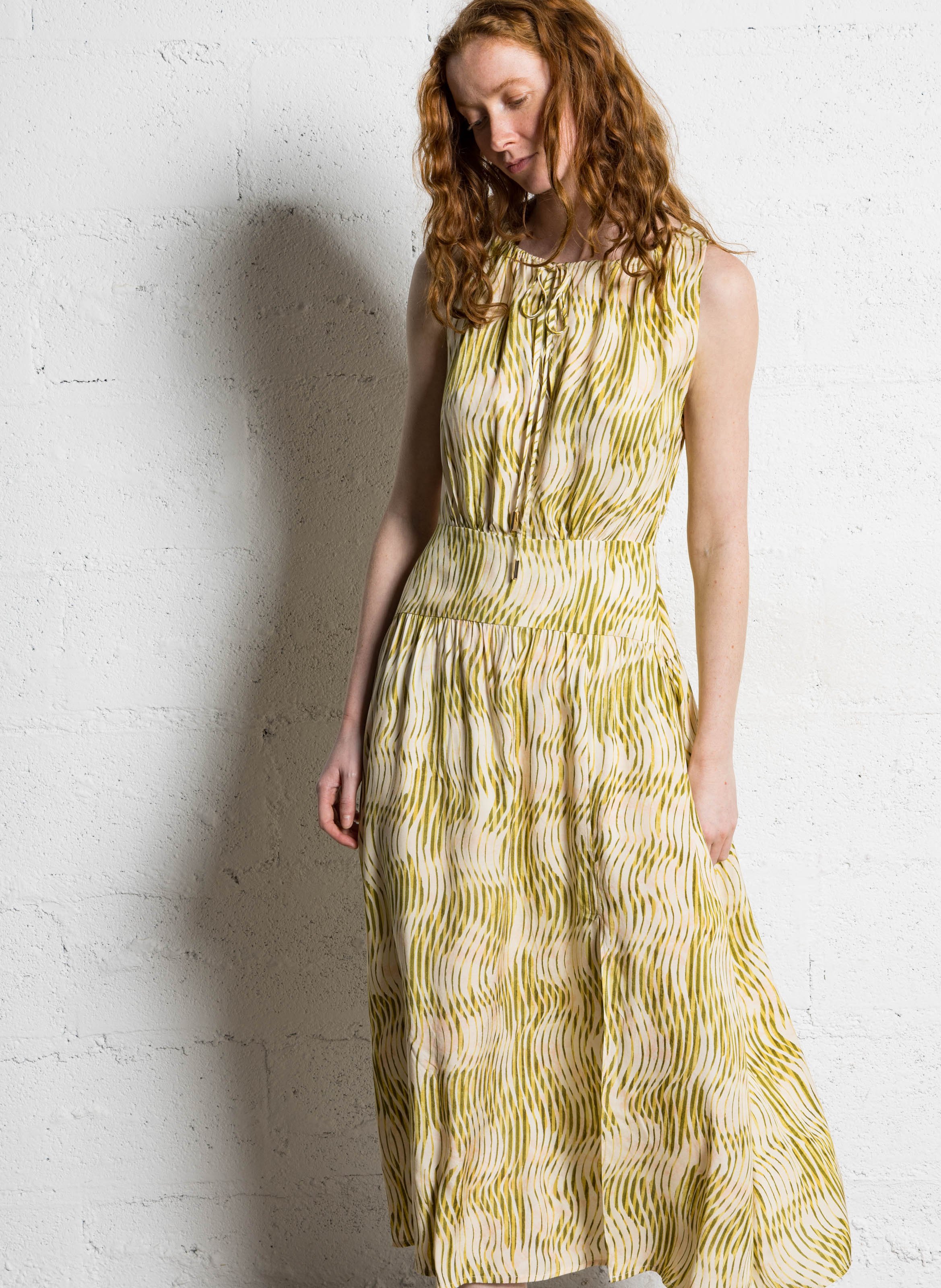 Dana long printed dress SUNCOO Green