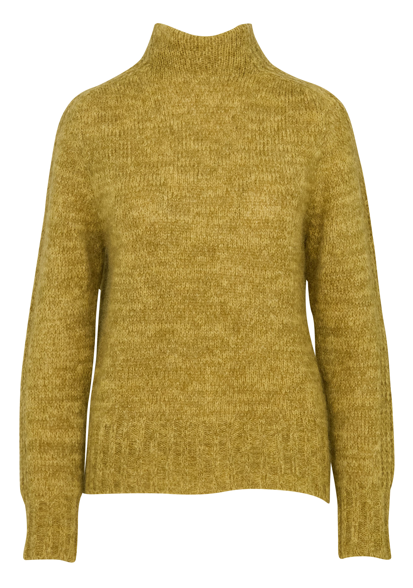 Pull droit col montant en laine mélangée MAISON ANJE Kaki