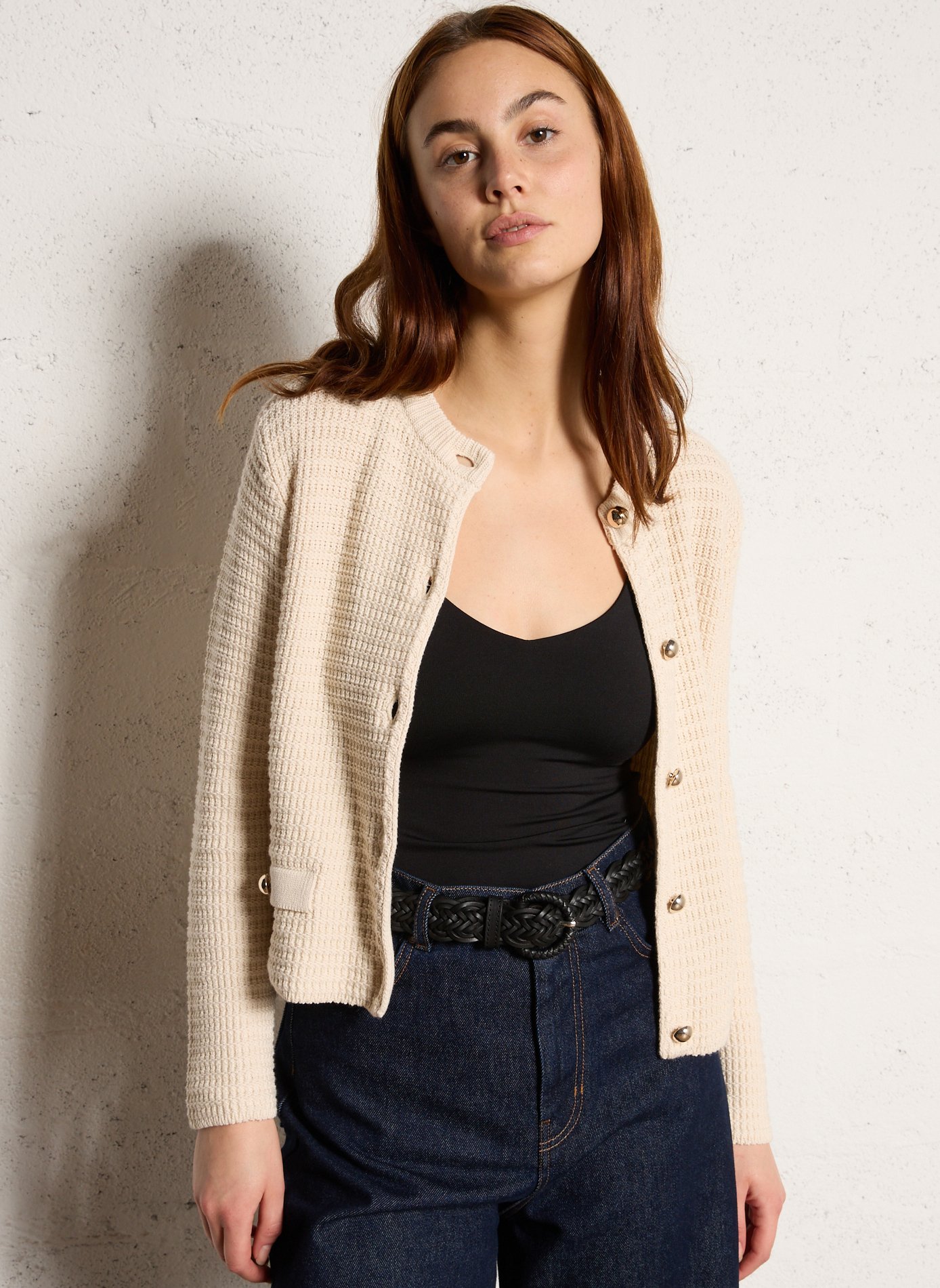 Braided leather belt Black