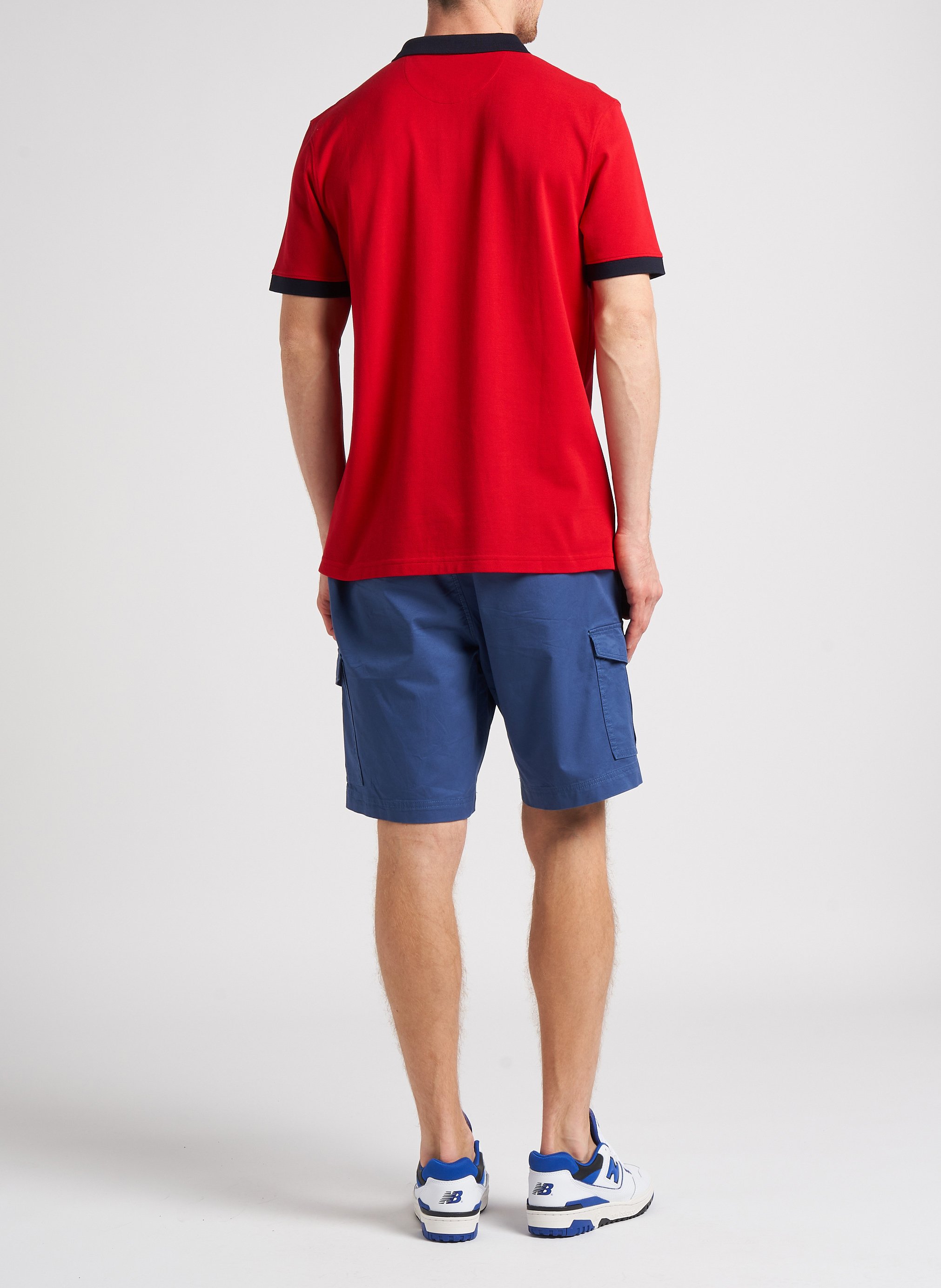 Straight organic cotton-blend Bermuda shorts SELECTED Blue