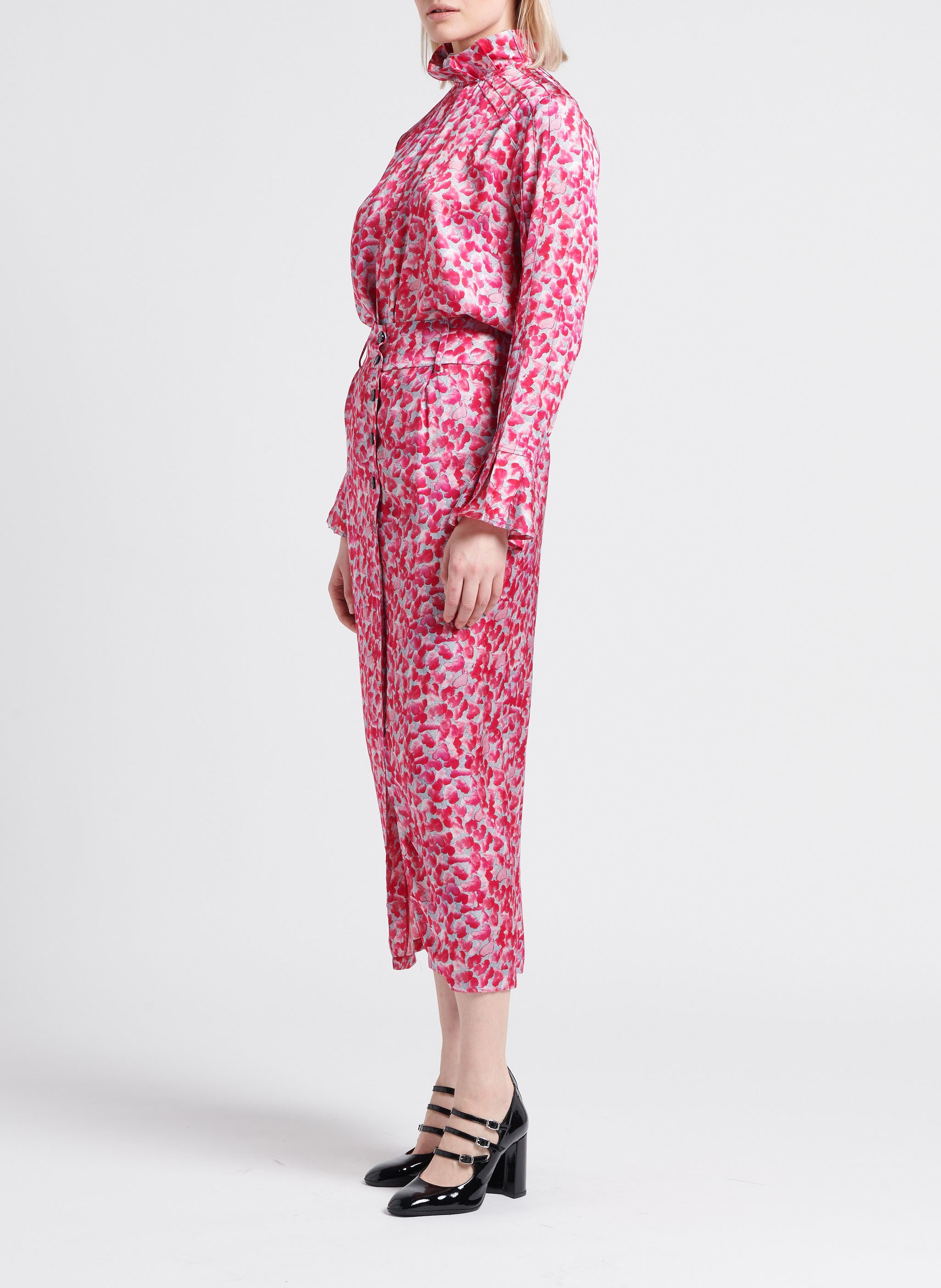 Printed high-neck blouse HEIMSTONE Pink