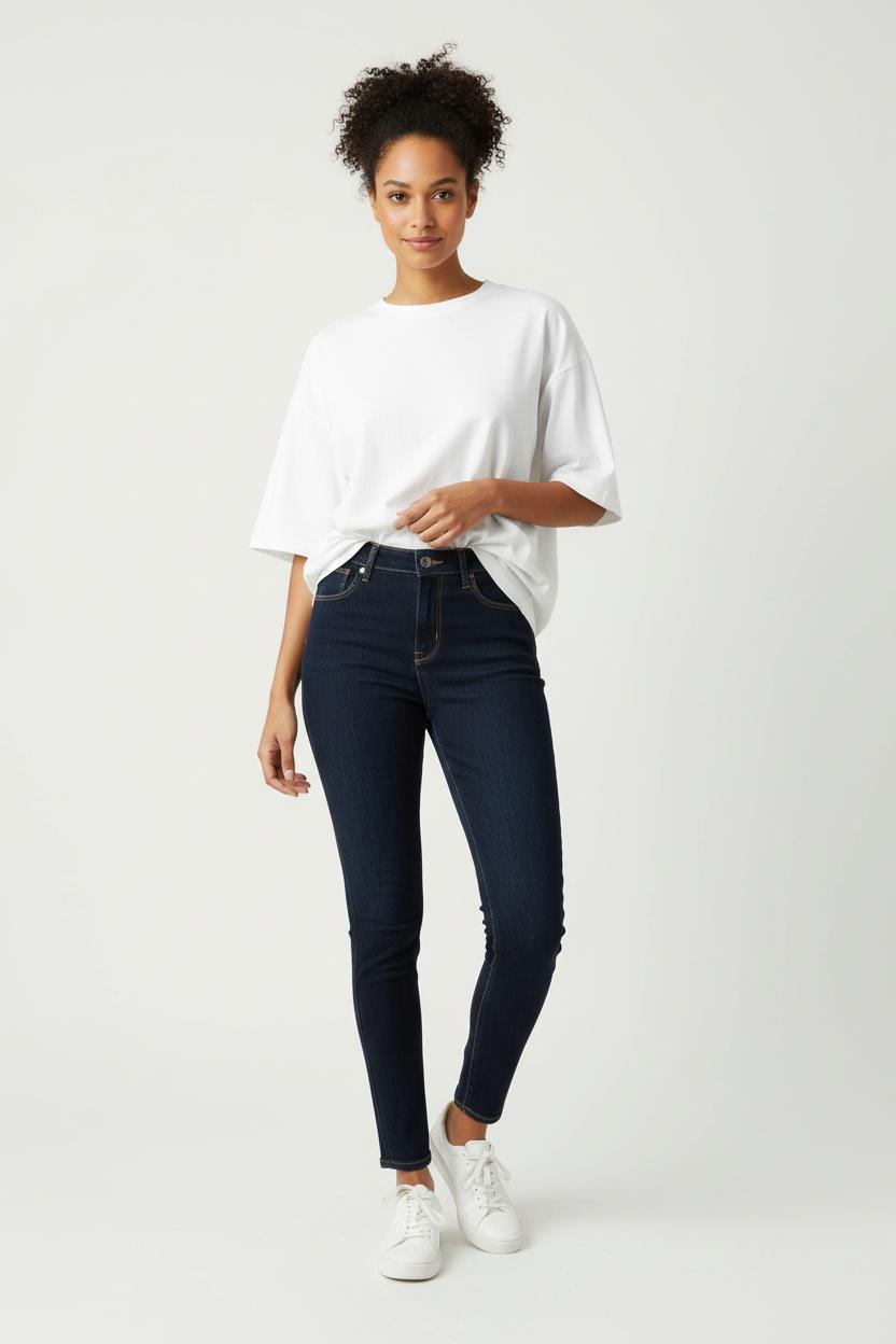 Cropped slim jeans with studs LEVI'S - Seconde main Blue