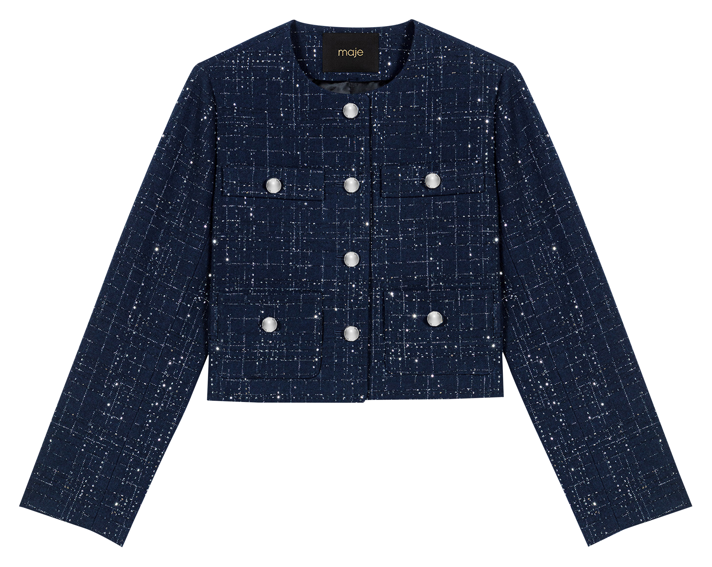 Veste col rond  MAJE Bleu