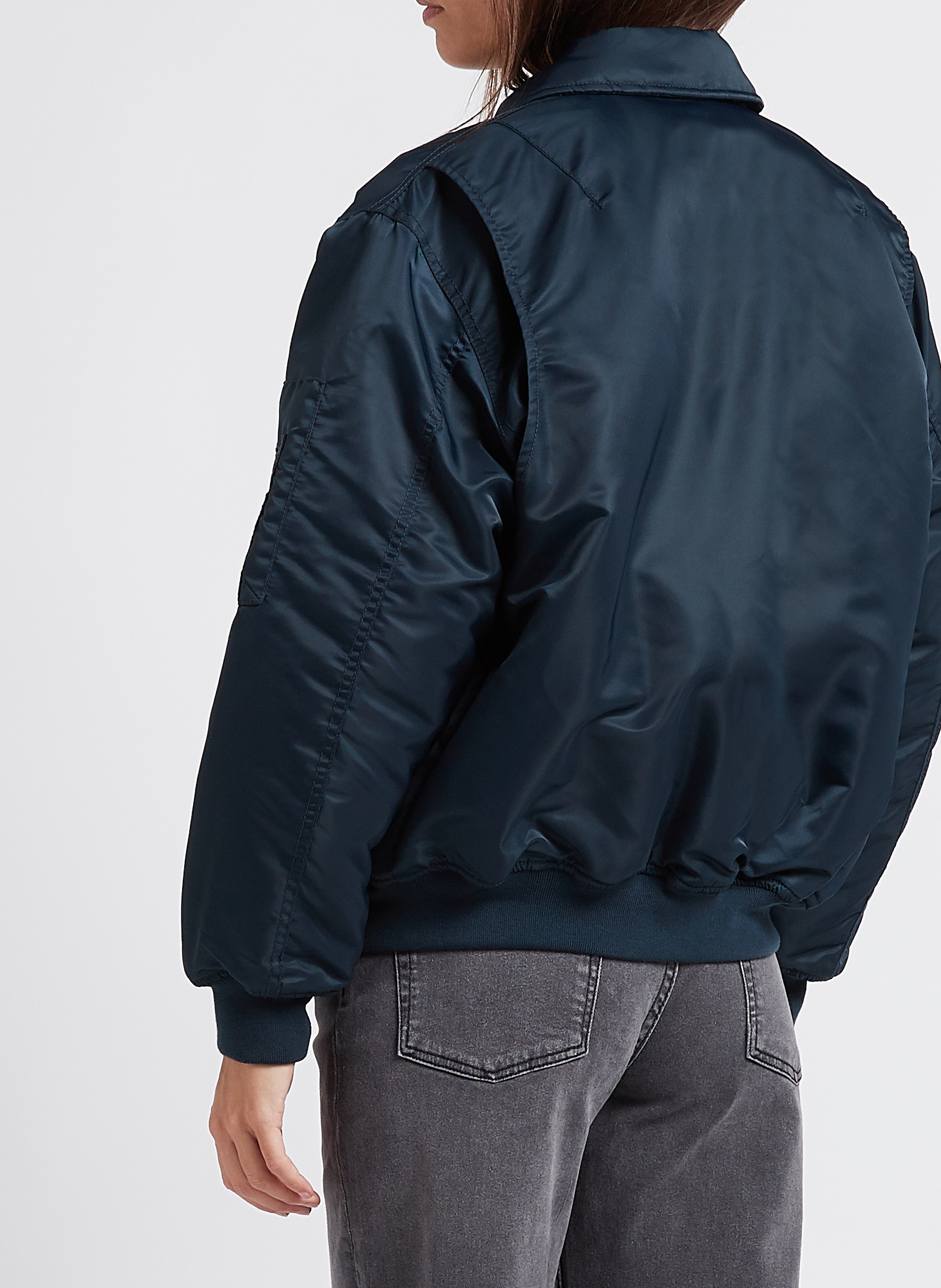 Blouson col classique oversize SCHOTT Bleu