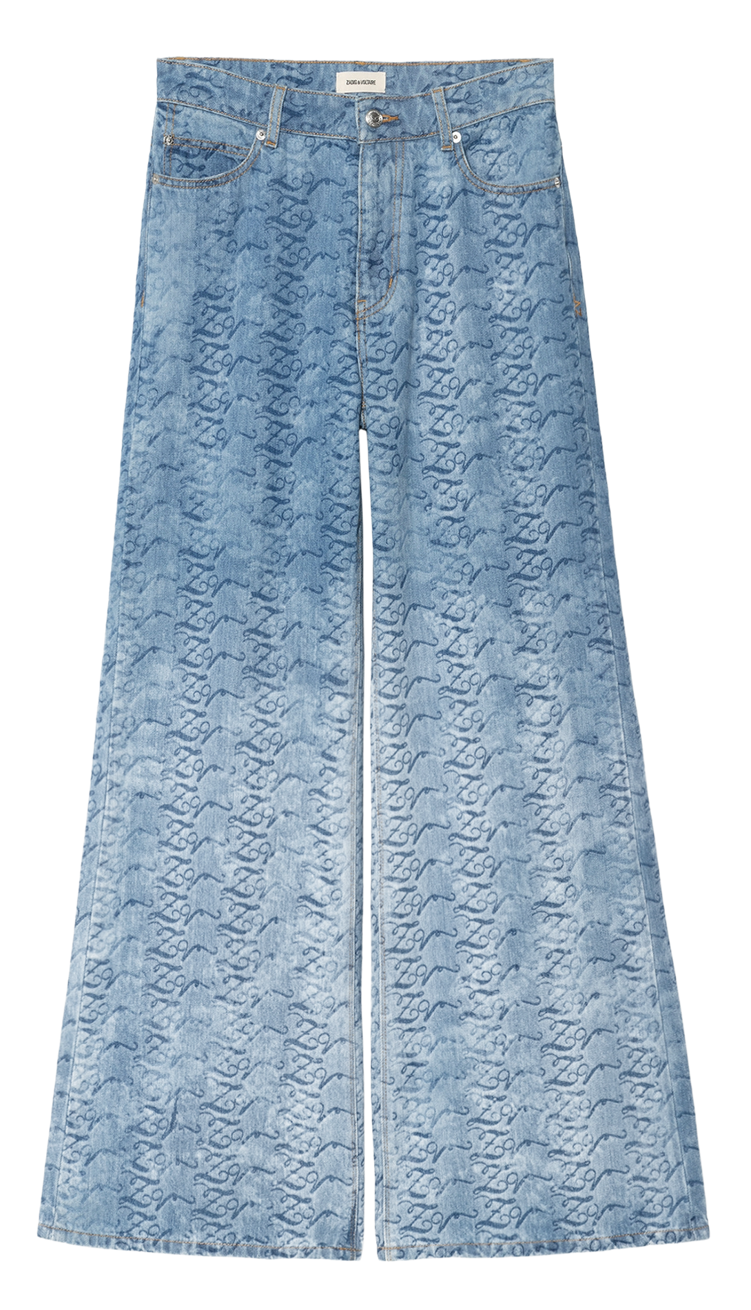 <p>Flared Monogram Cotton Jeans</p> ZADIG&VOLTAIRE Blue