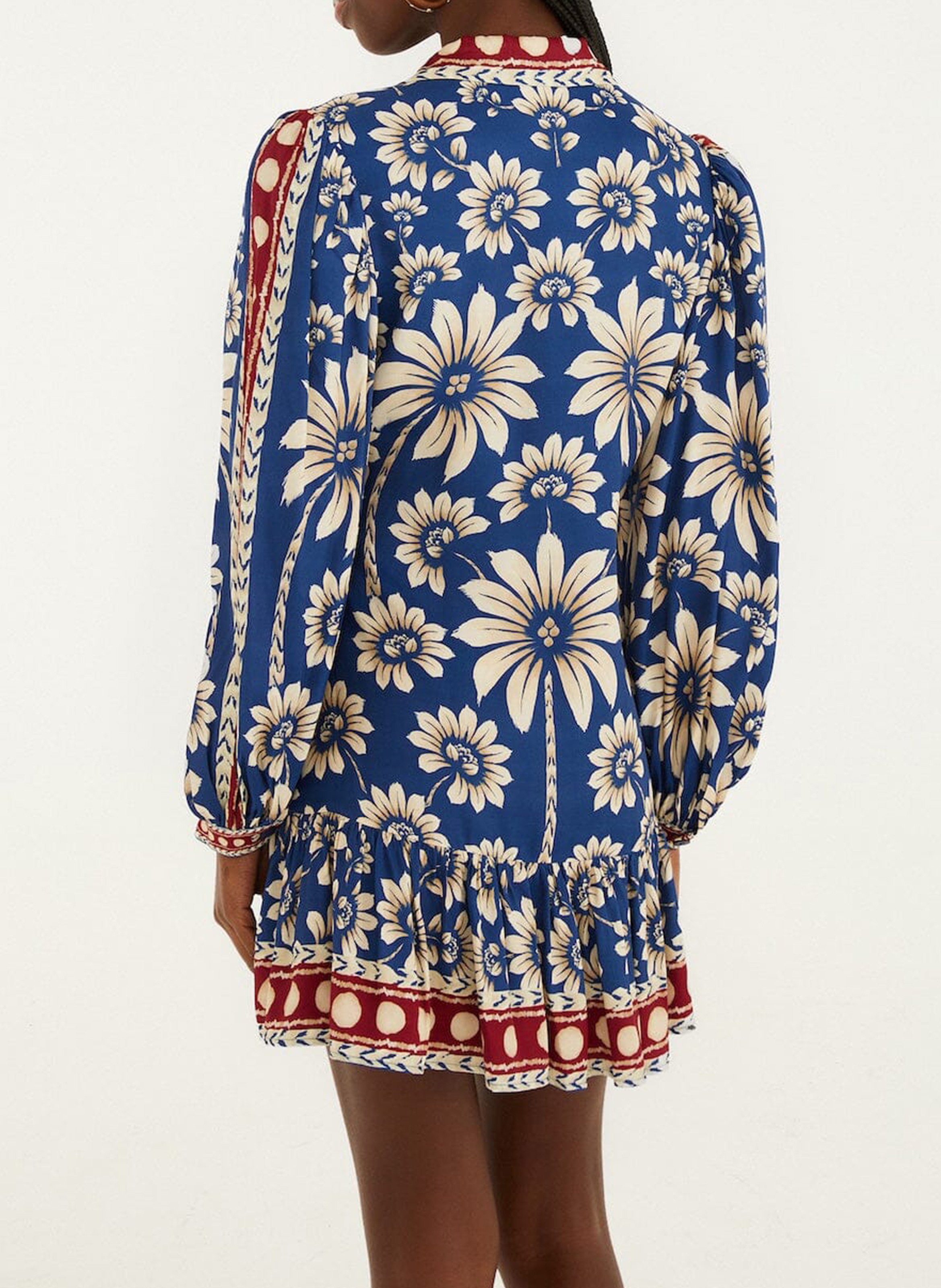 Robe courte col V  FARM RIO Bleu